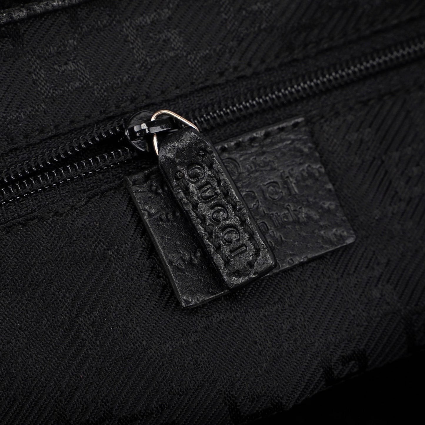 Black Canvas Jackie Bamboo Shoulder Bag