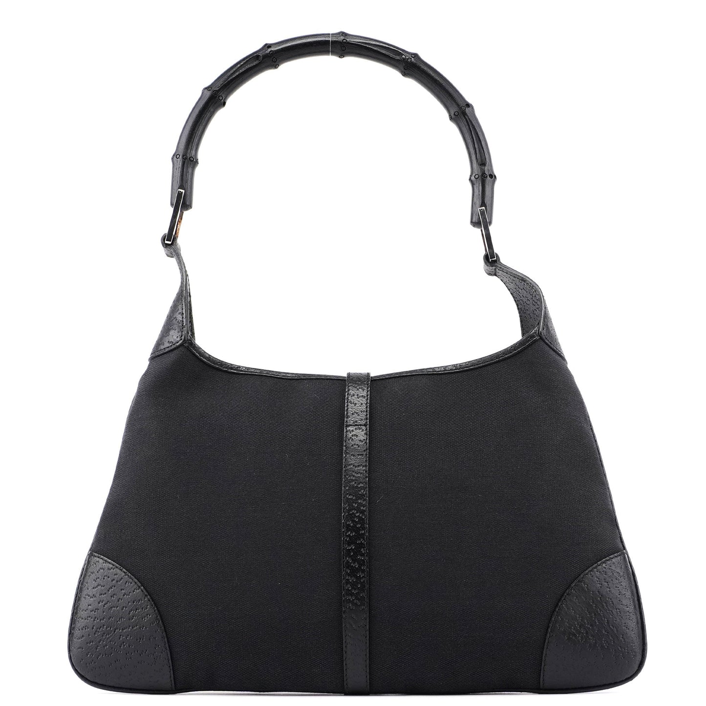 Black Canvas Jackie Bamboo Shoulder Bag