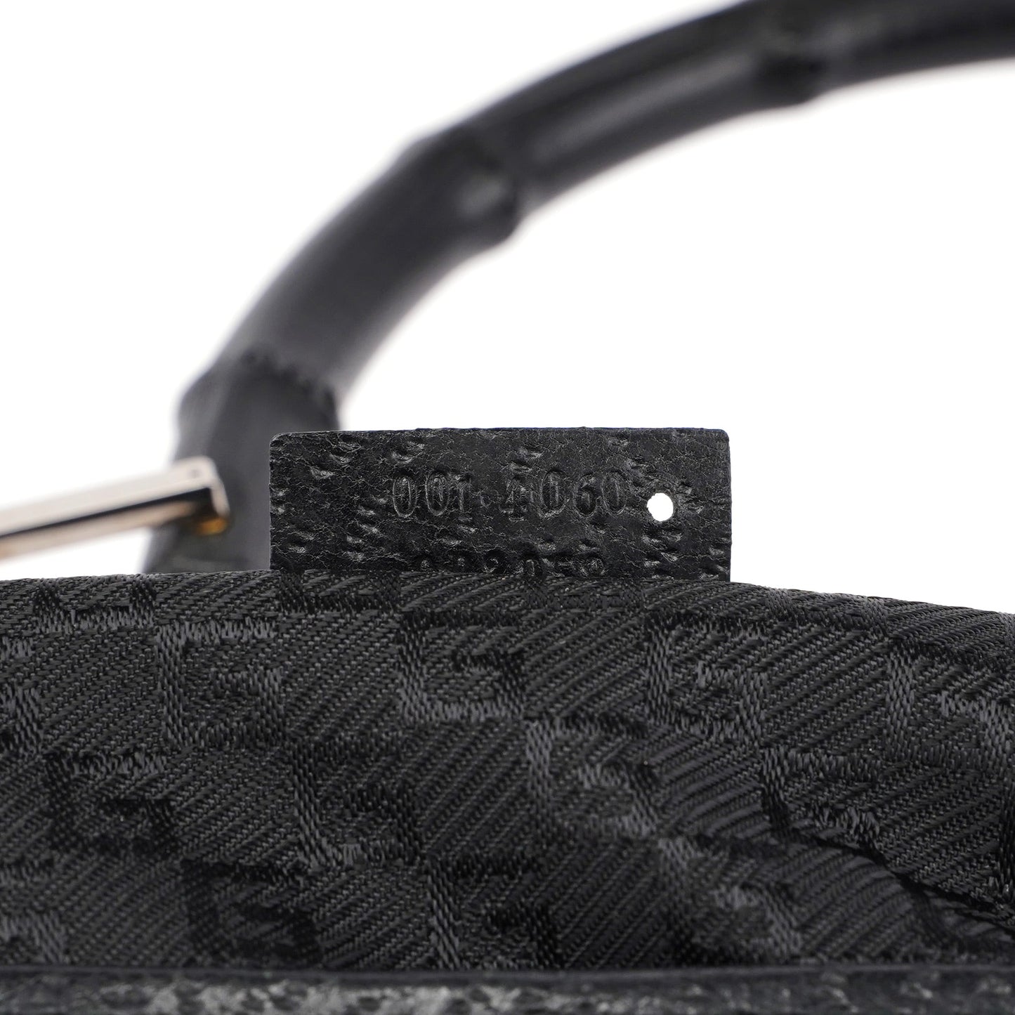 Black Canvas Jackie Bamboo Shoulder Bag