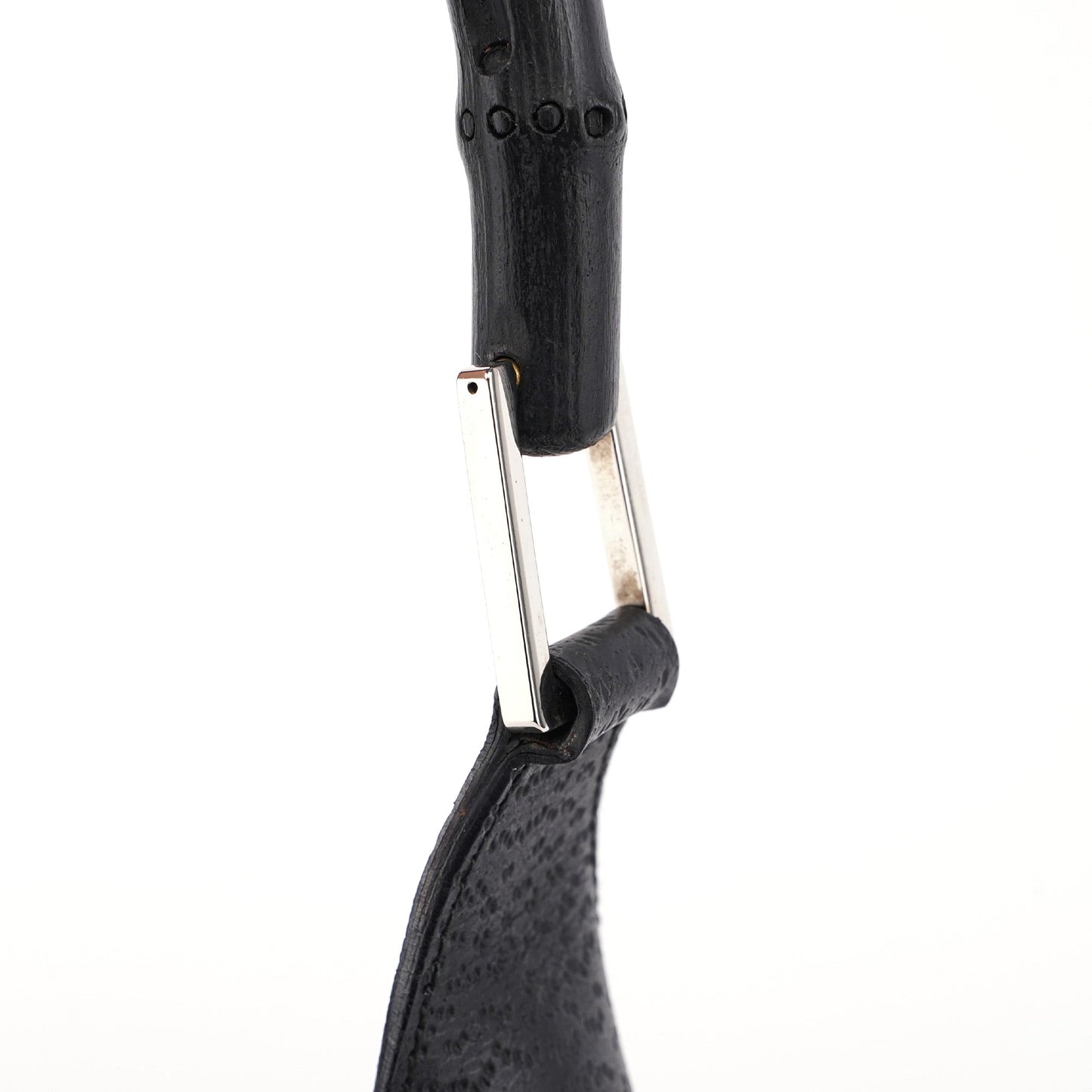 Black Canvas Jackie Bamboo Shoulder Bag