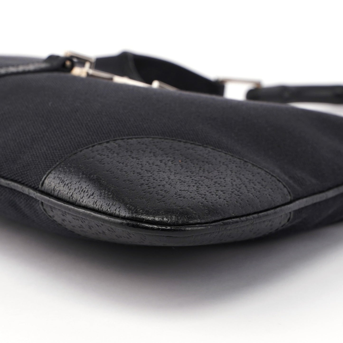 Black Canvas Jackie Bamboo Shoulder Bag