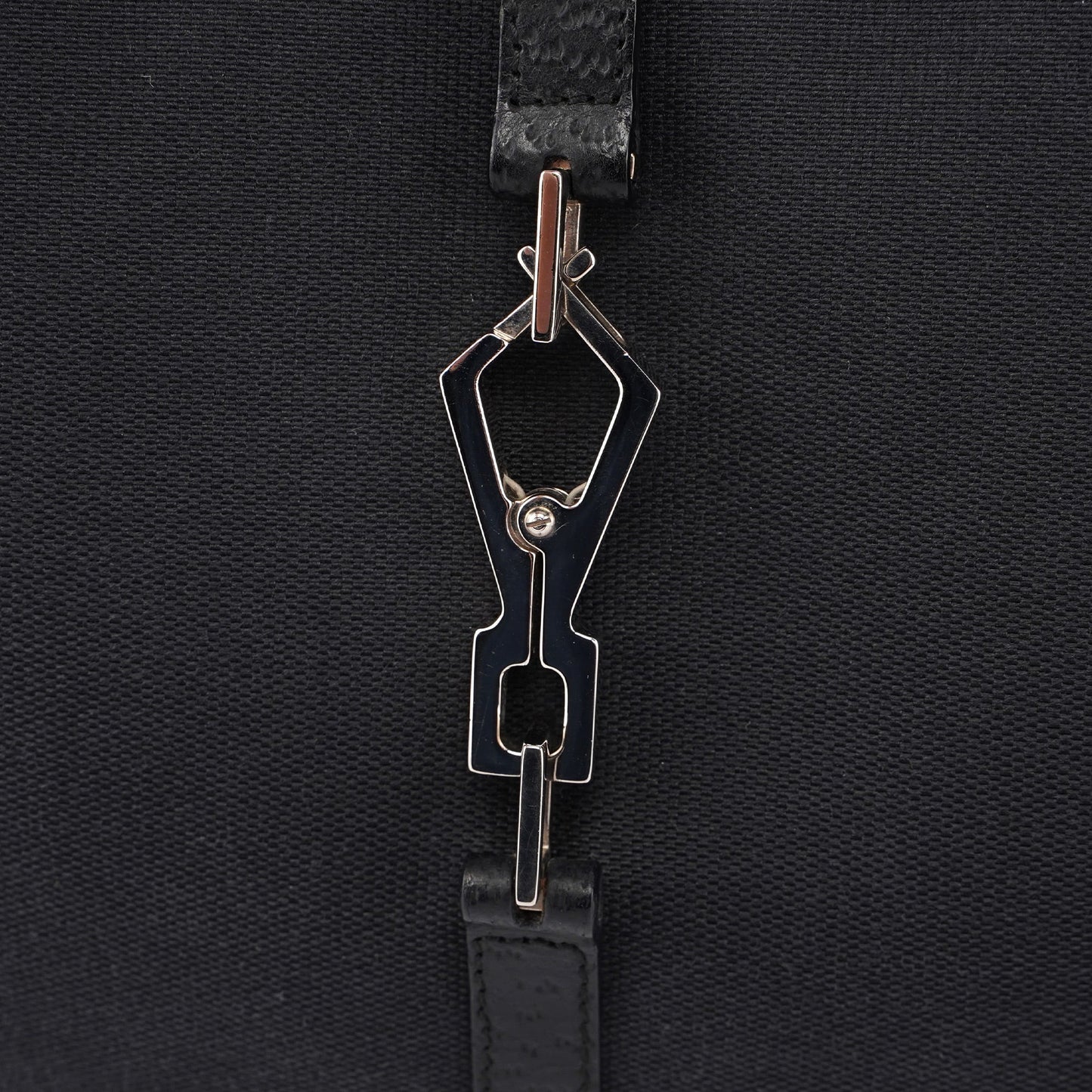 Black Canvas Jackie Bamboo Shoulder Bag