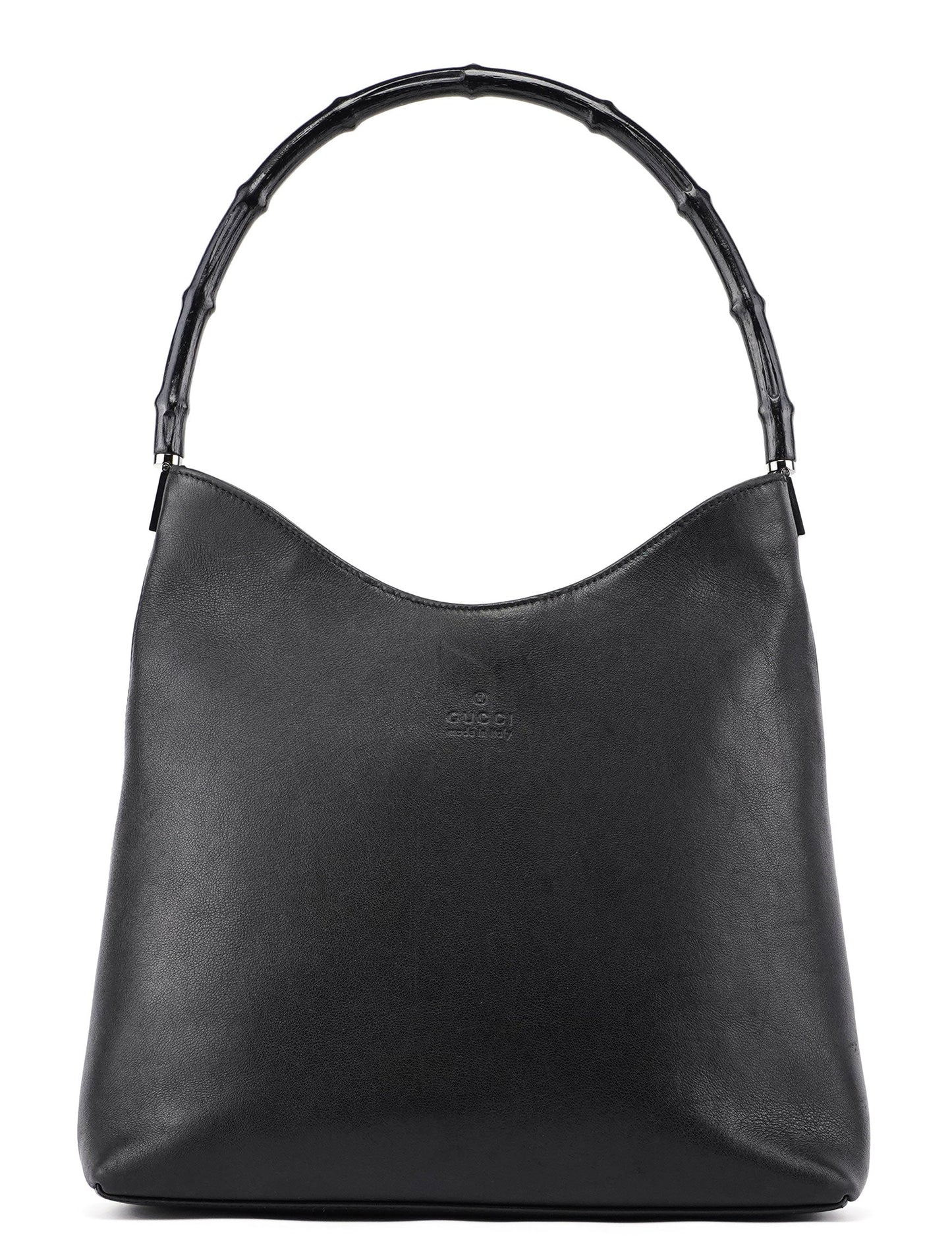 Black Canvas Jackie Bamboo Shoulder Bag