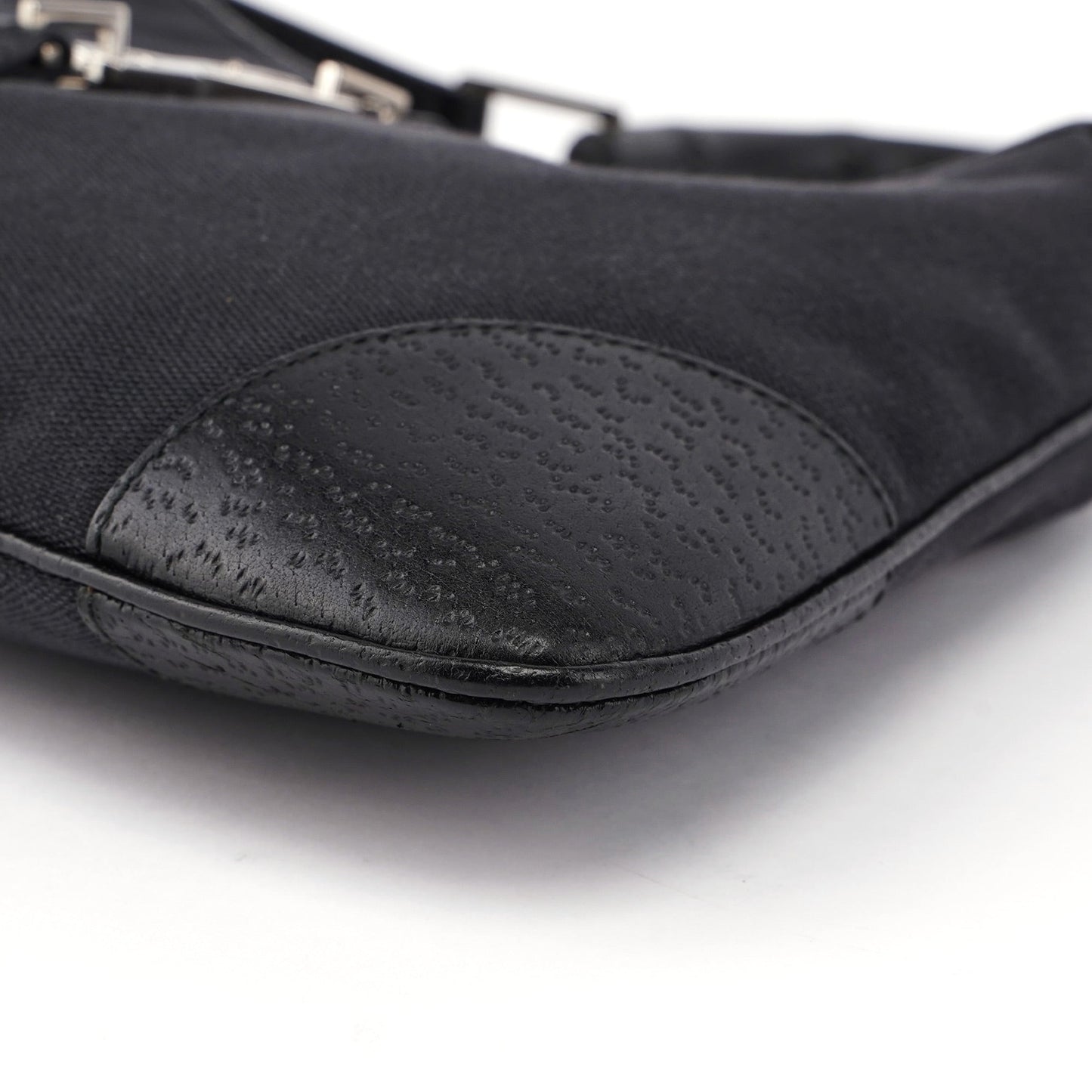 Black Canvas Jackie Bamboo Shoulder Bag