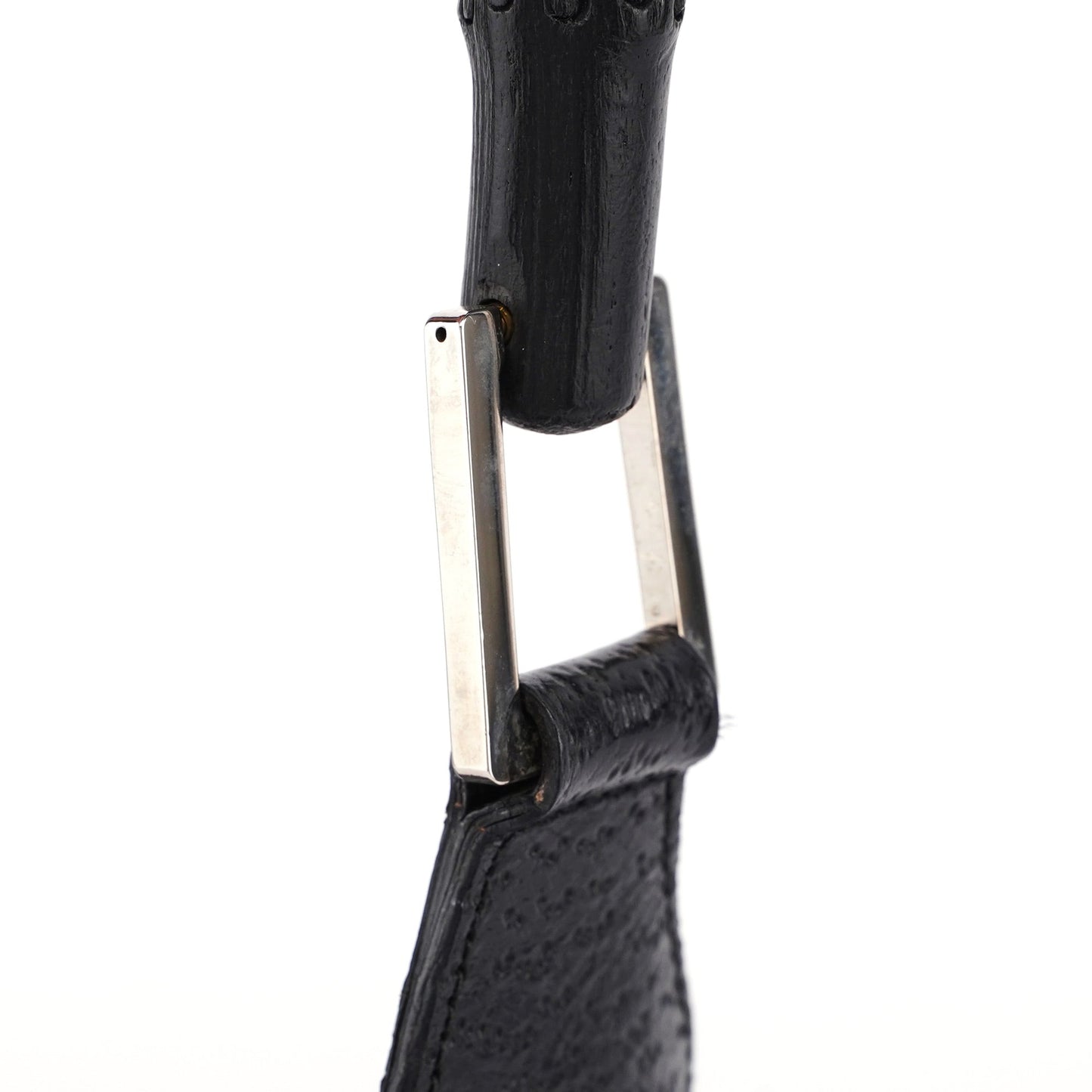 Black Canvas Jackie Bamboo Shoulder Bag