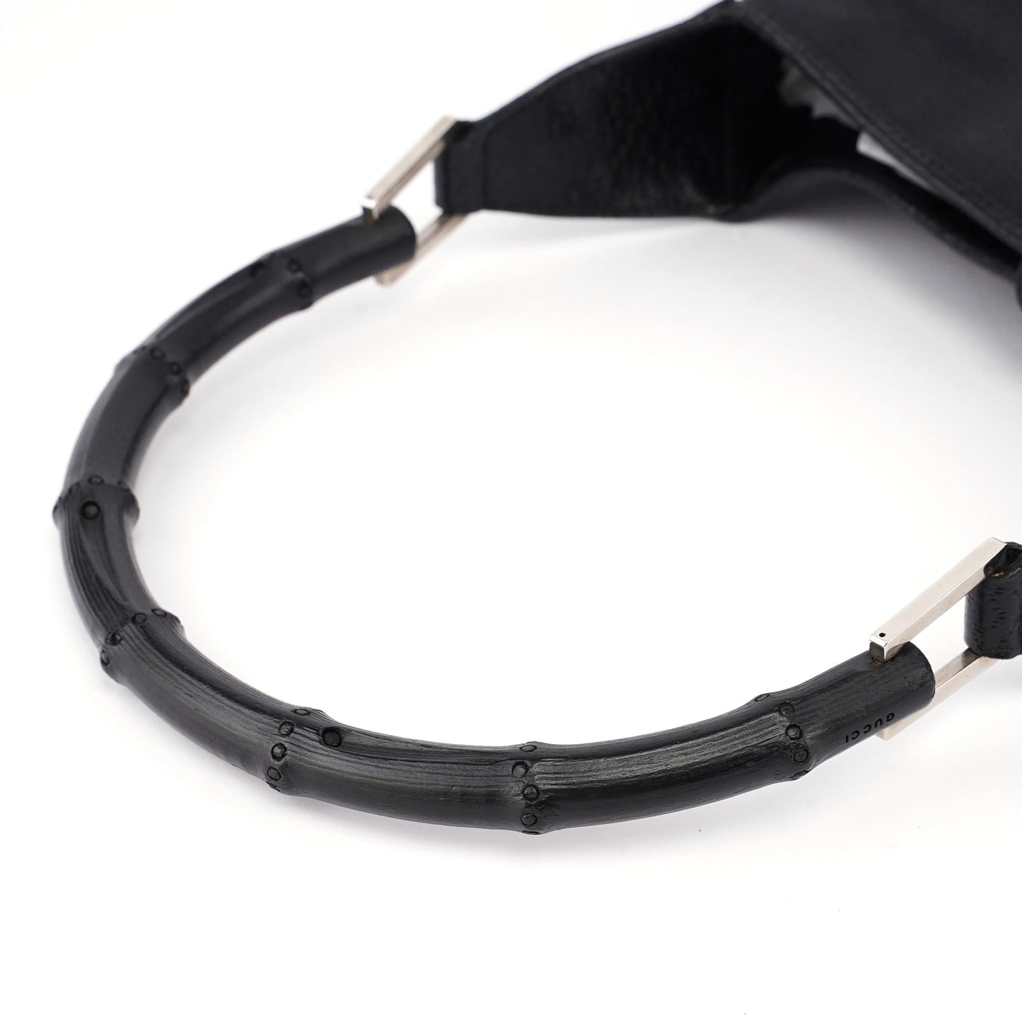 Black Canvas Jackie Bamboo Shoulder Bag