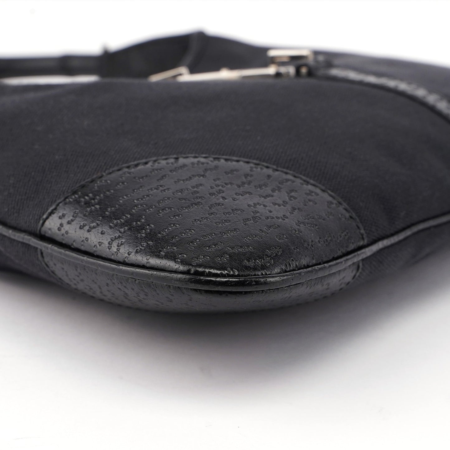 Black Canvas Jackie Bamboo Shoulder Bag