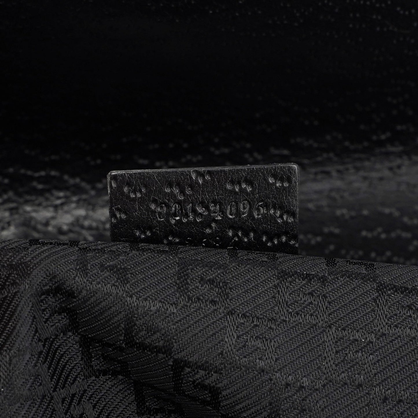 Black Canvas Leather Jackie Bamboo Shoulder Bag