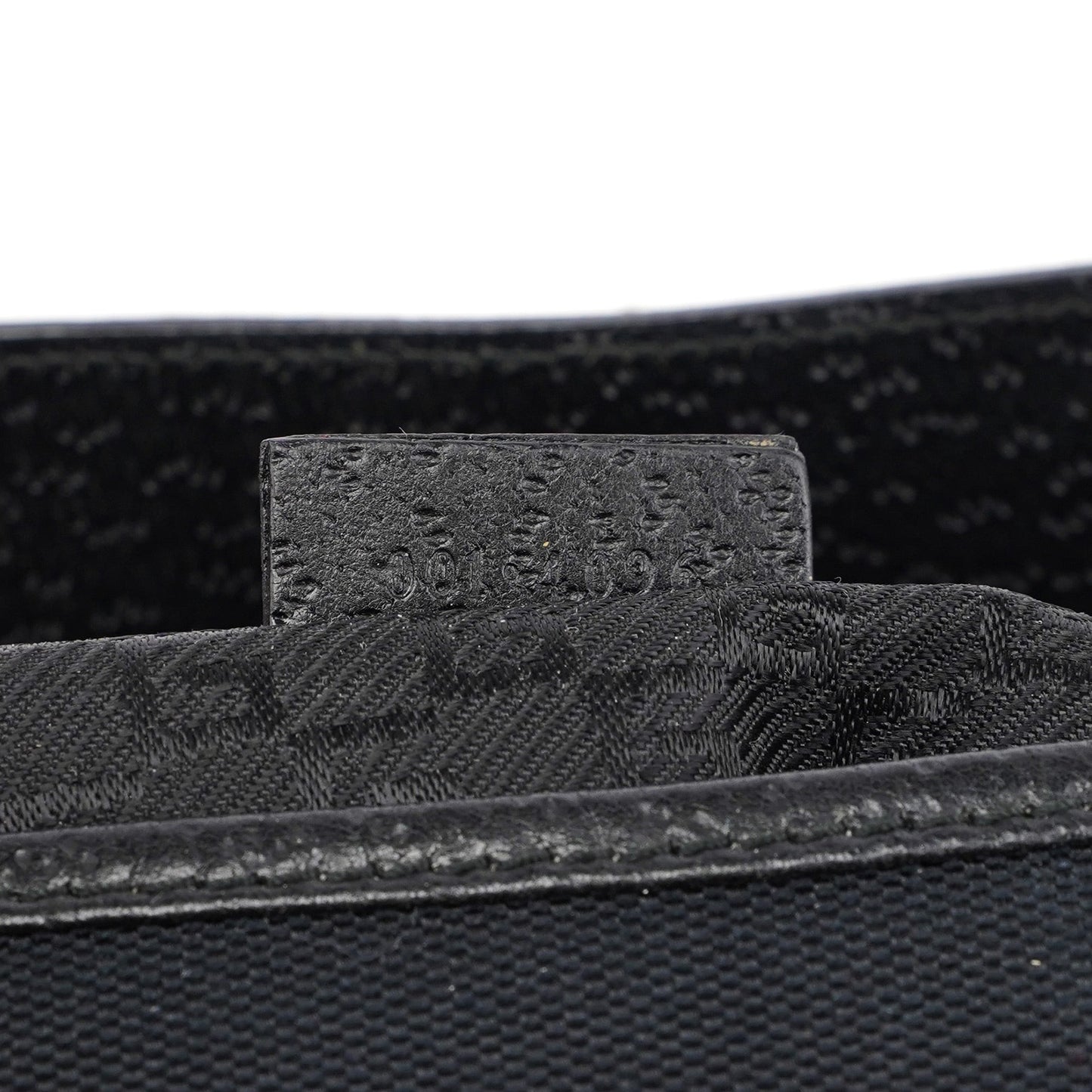 Black Canvas Leather Jackie Bamboo Bag