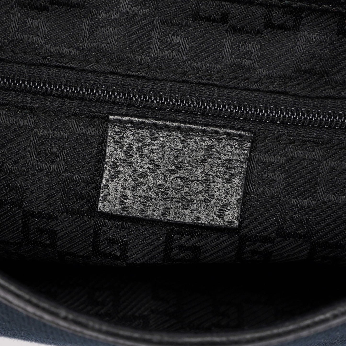 Black Canvas Leather Jackie Bamboo Bag