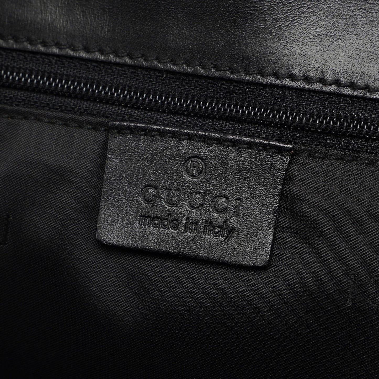 Black Canvas Leather Shoulder Bag