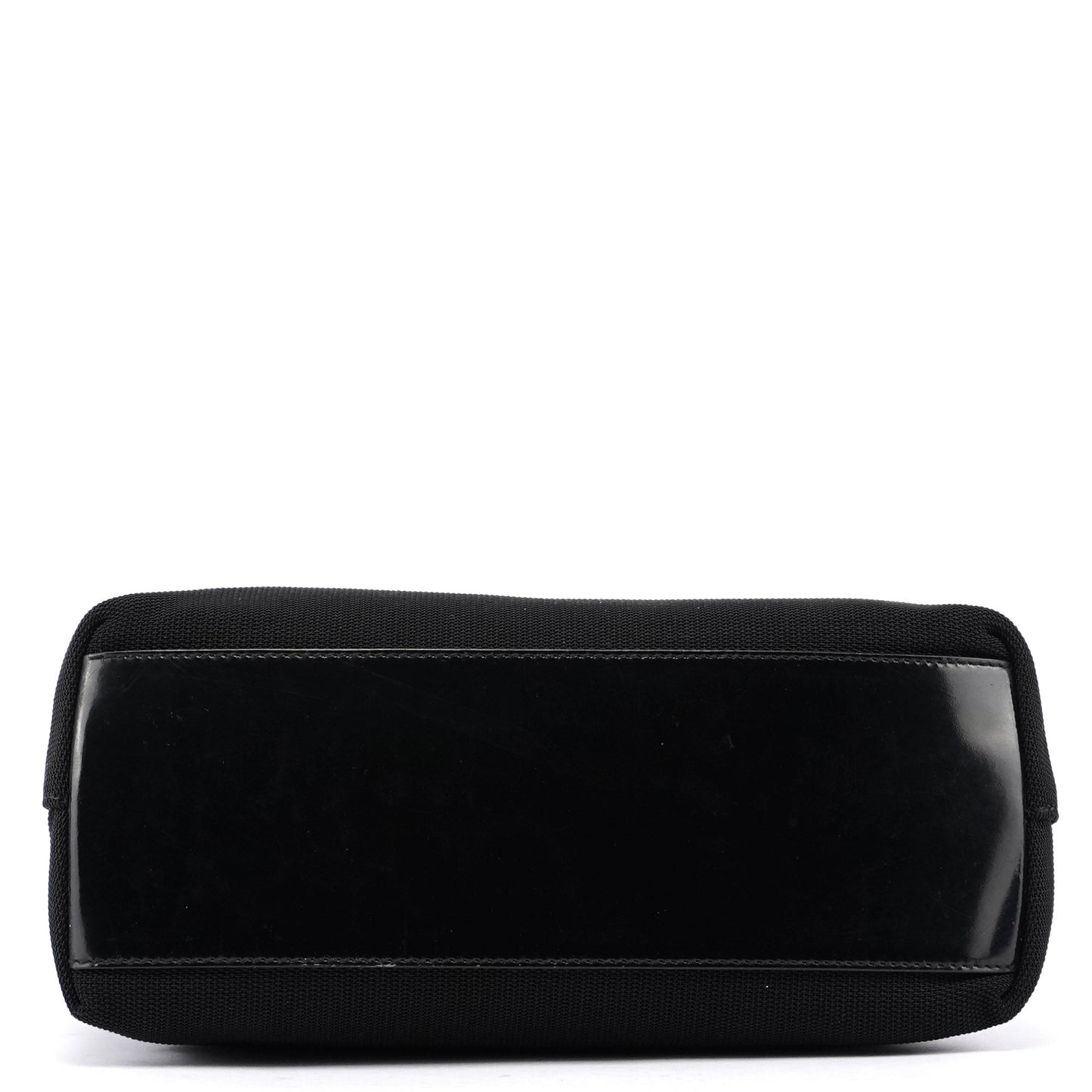 Black Canvas Silver Handle Shoulder Bag