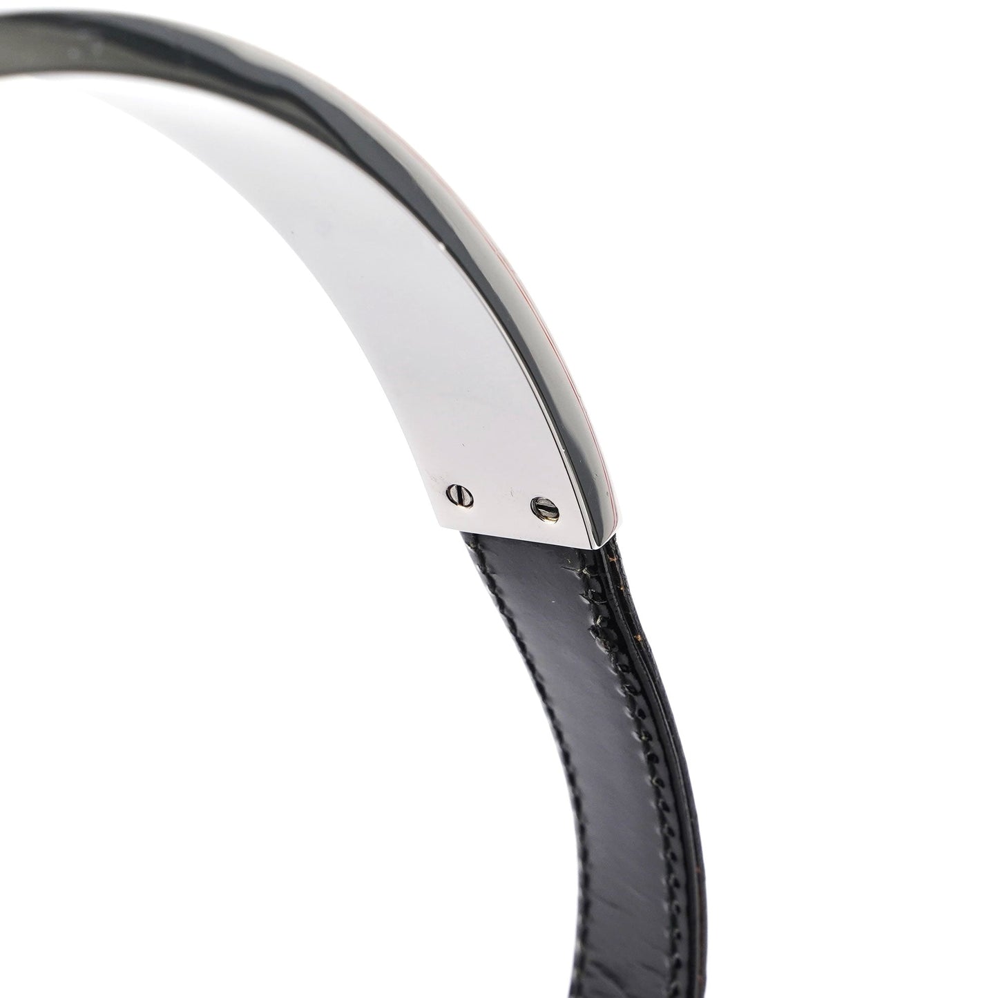 Black Canvas Silver Handle Shoulder Bag