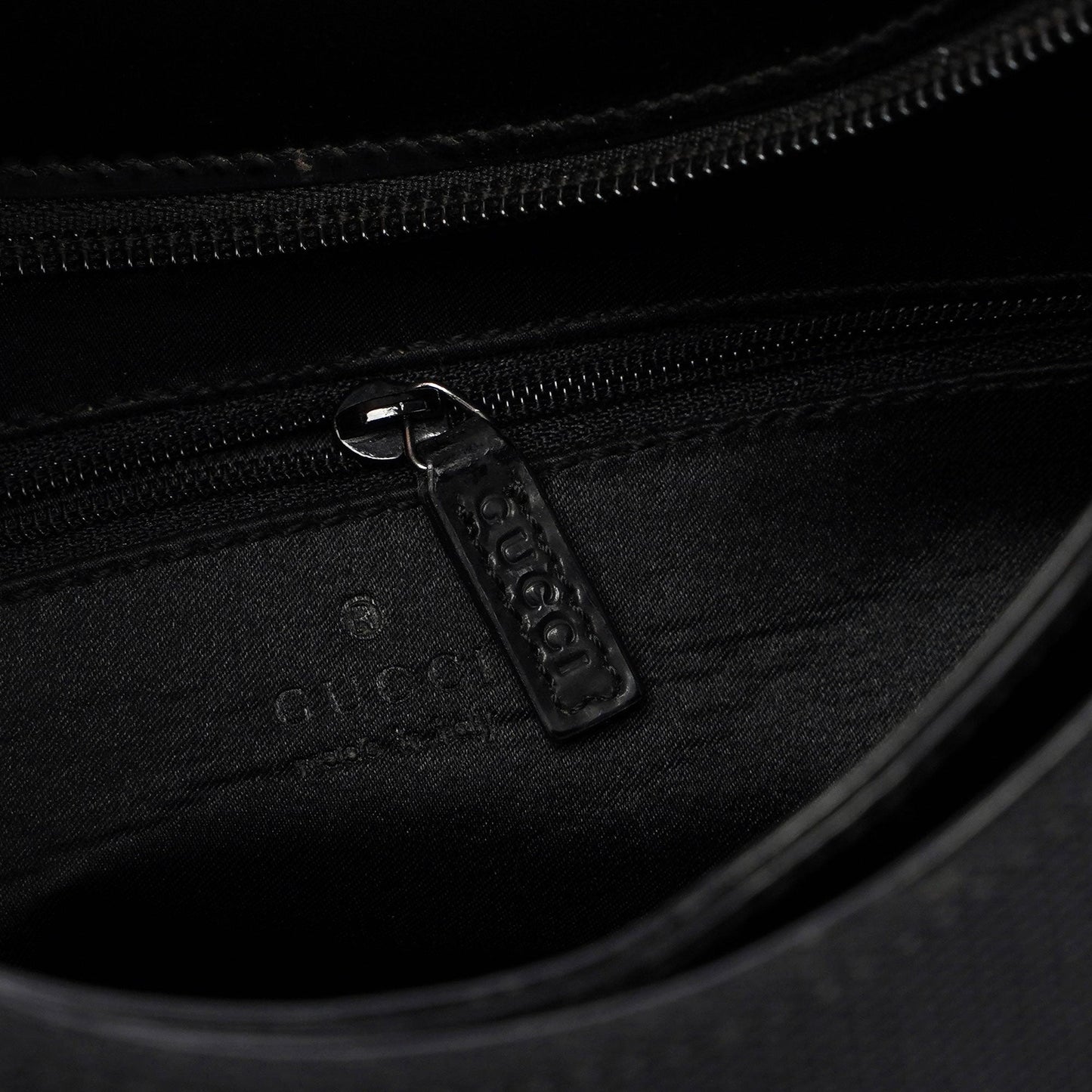 Black Canvas Silver Handle Shoulder Bag