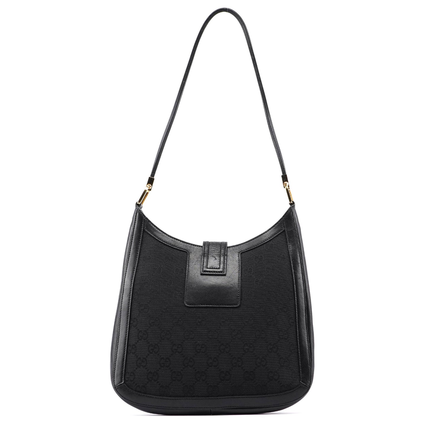 Black Canvas Square G Shoulder Bag