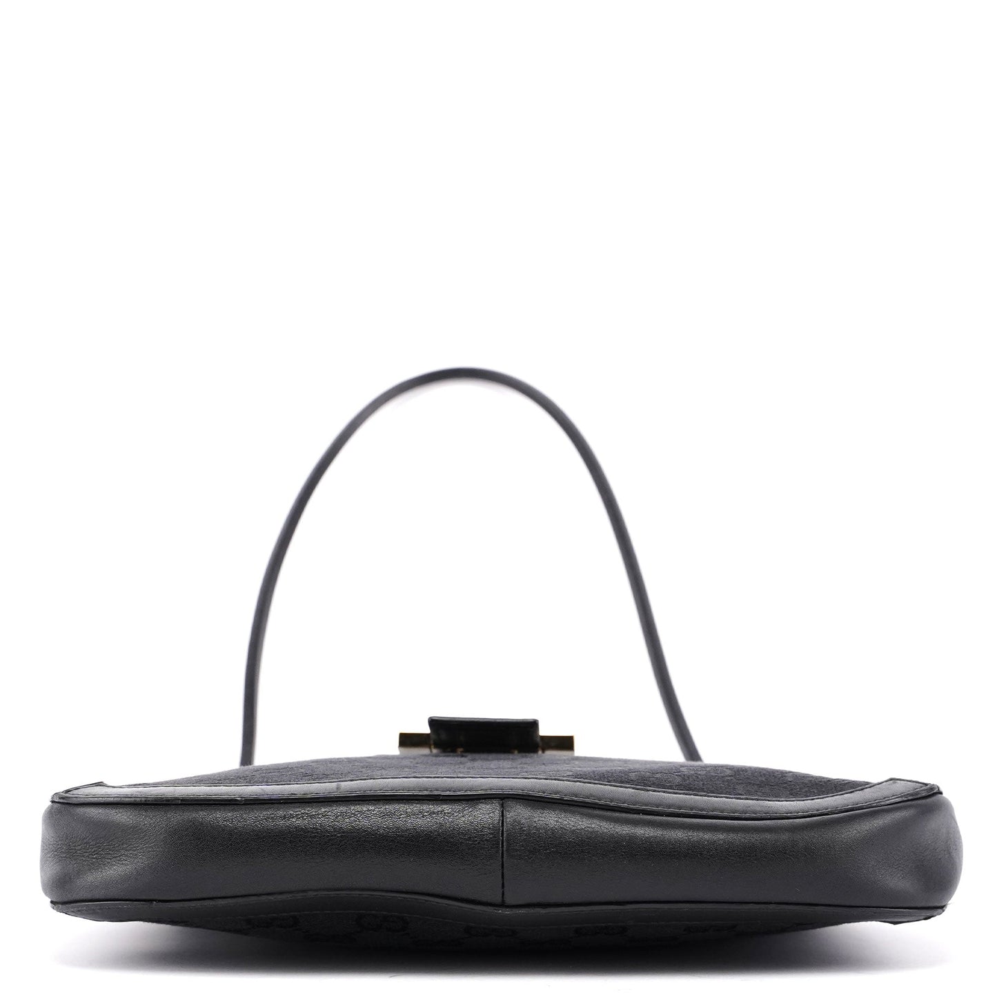 Black Canvas Square G Shoulder Bag