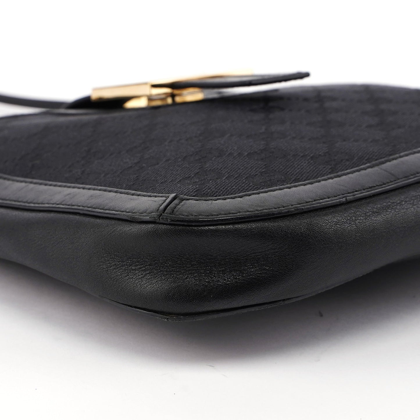 Black Canvas Square G Shoulder Bag