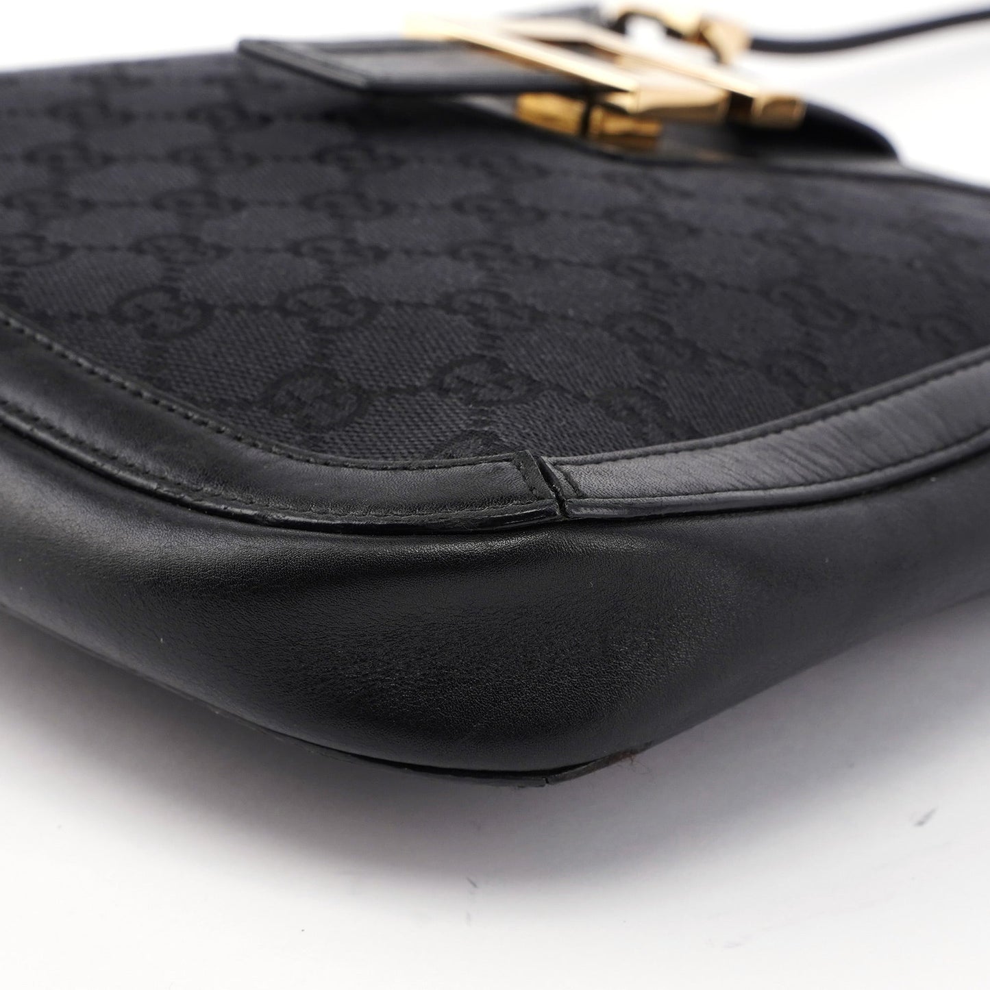 Black Canvas Square G Shoulder Bag