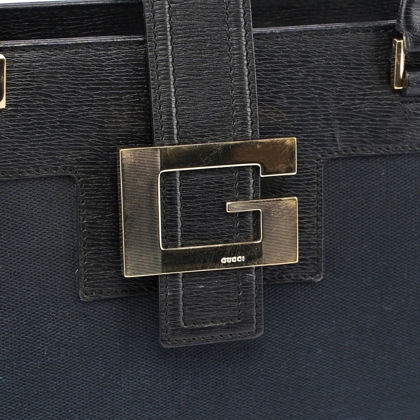 Black Canvas Square G Tote