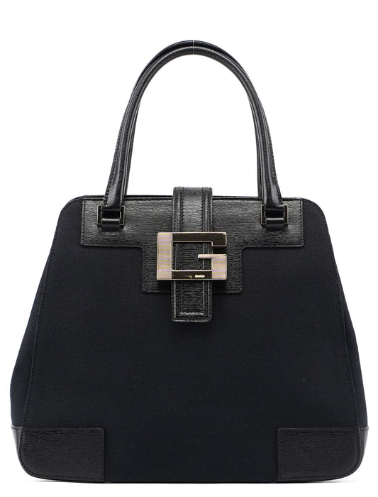 Black Canvas Square G Tote Bag