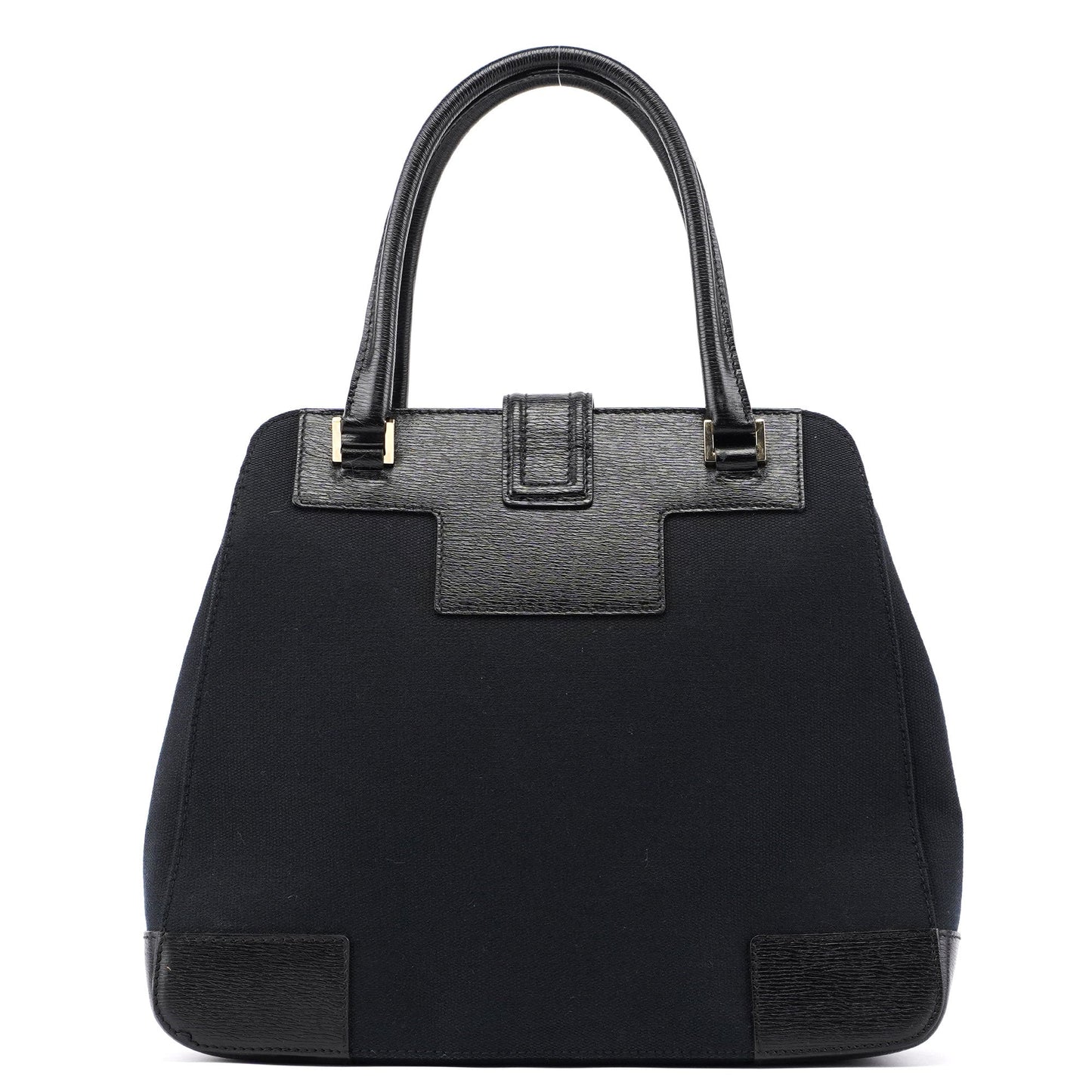 Black Canvas Square G Tote Bag