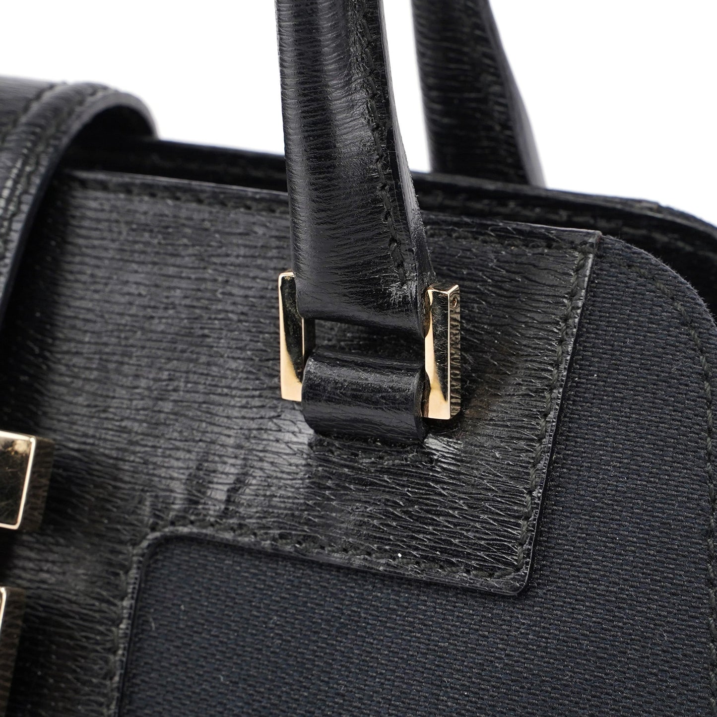 Black Canvas Square G Tote Bag