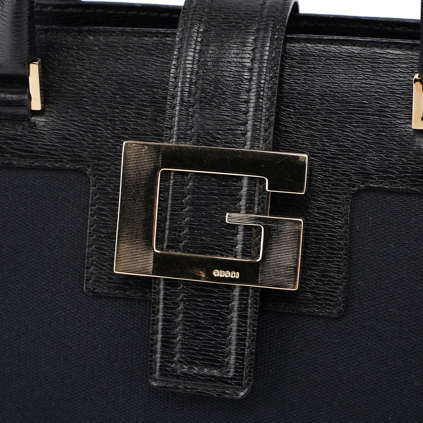 Black Canvas Square G Tote Bag