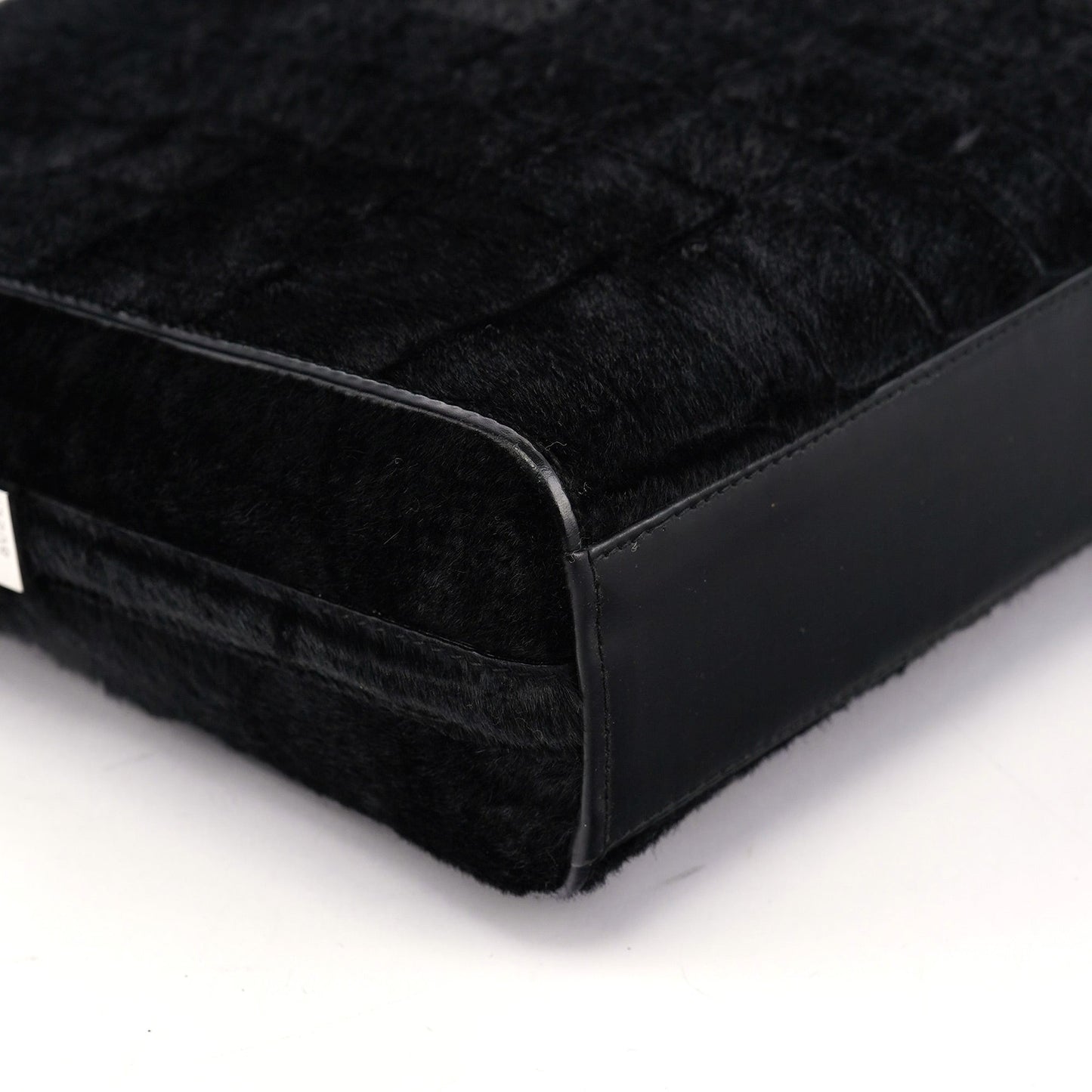 Black Embossed Ponyhair Shoulder Bag