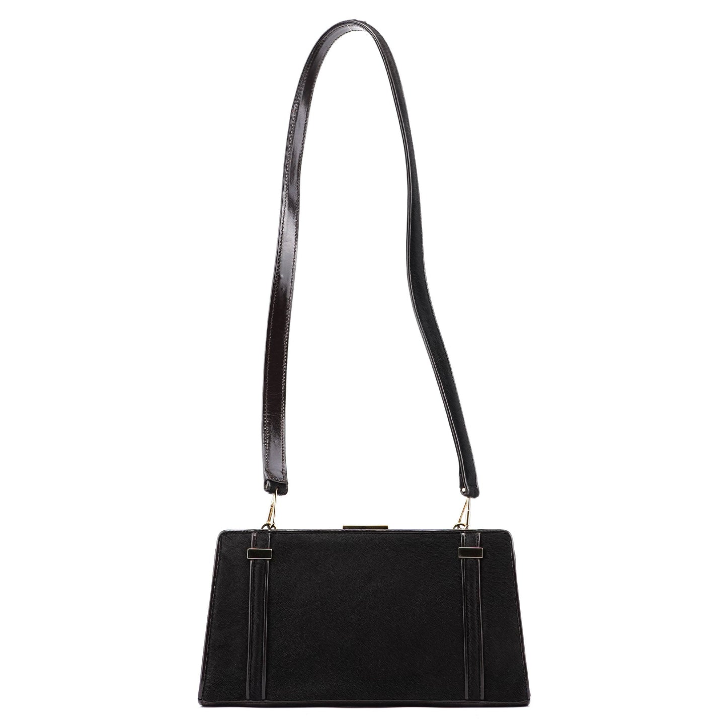 Black Fur Mini Clutch Shoulder Bag