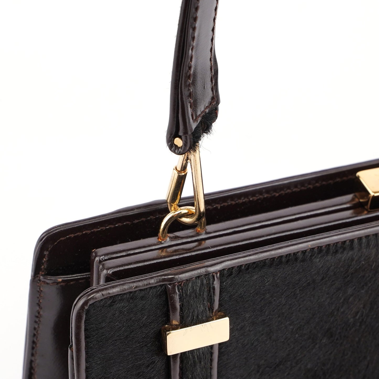 Black Fur Mini Clutch Shoulder Bag