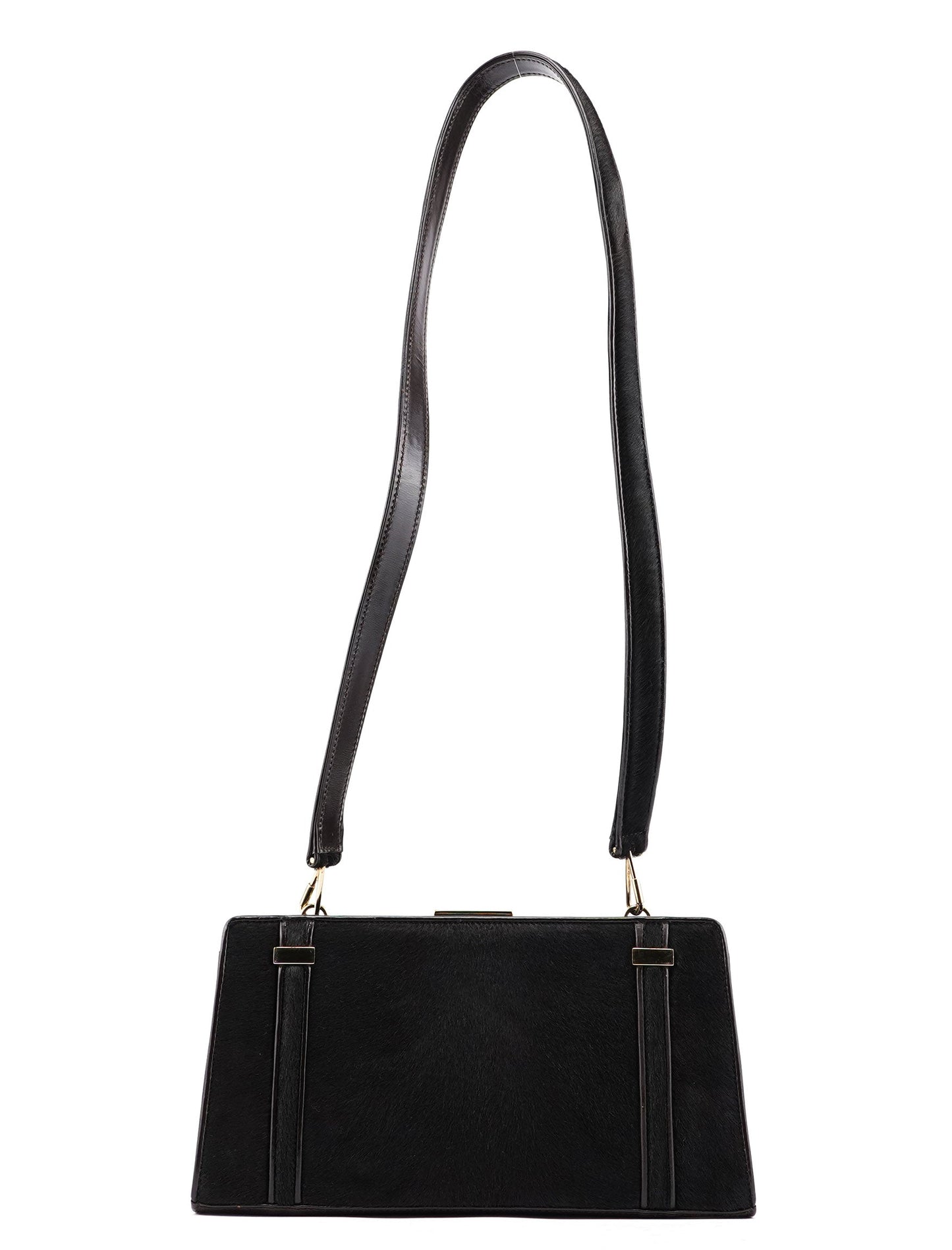 Black Fur Mini Clutch Shoulder Bag