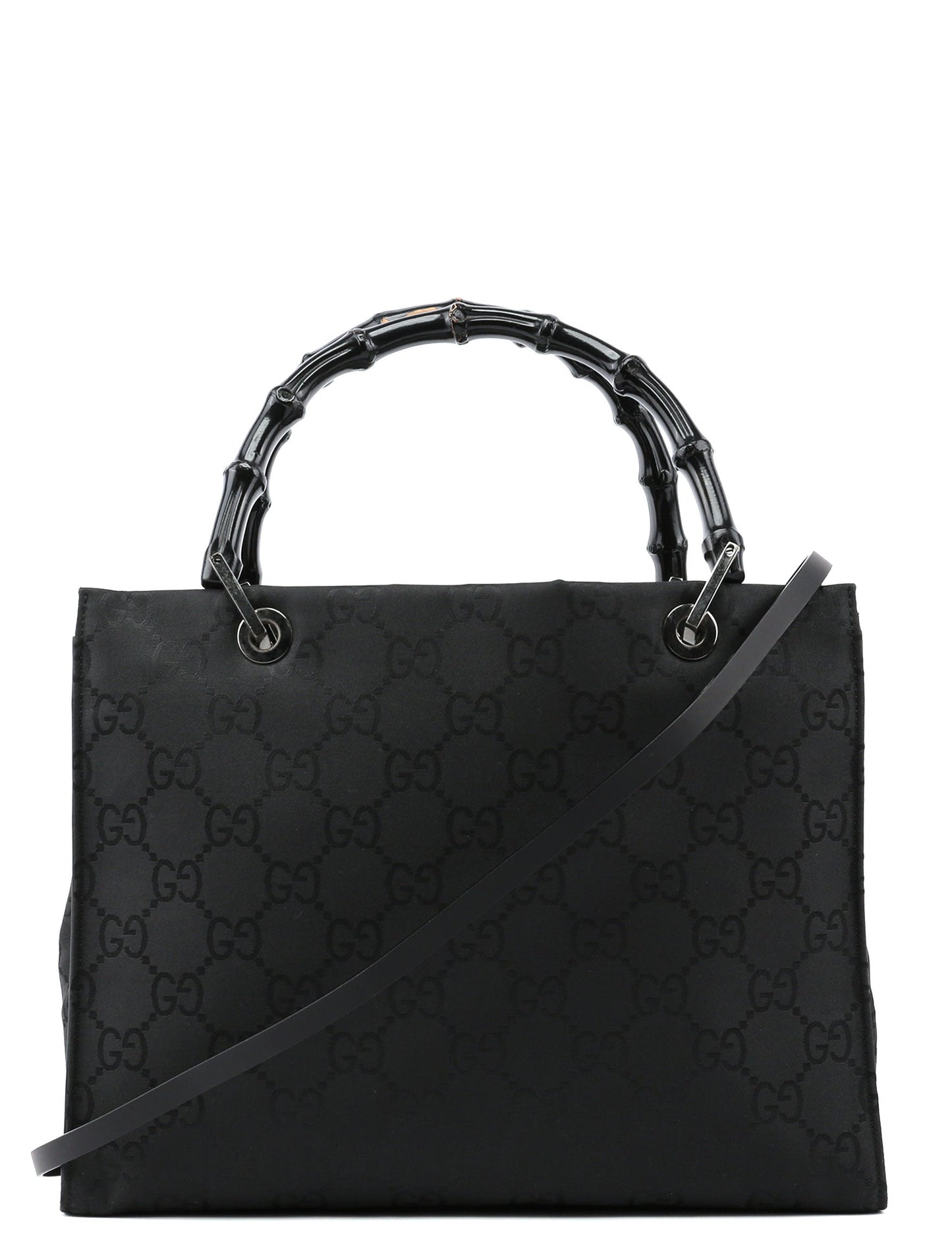 Black GG Bamboo 2-Way Tote