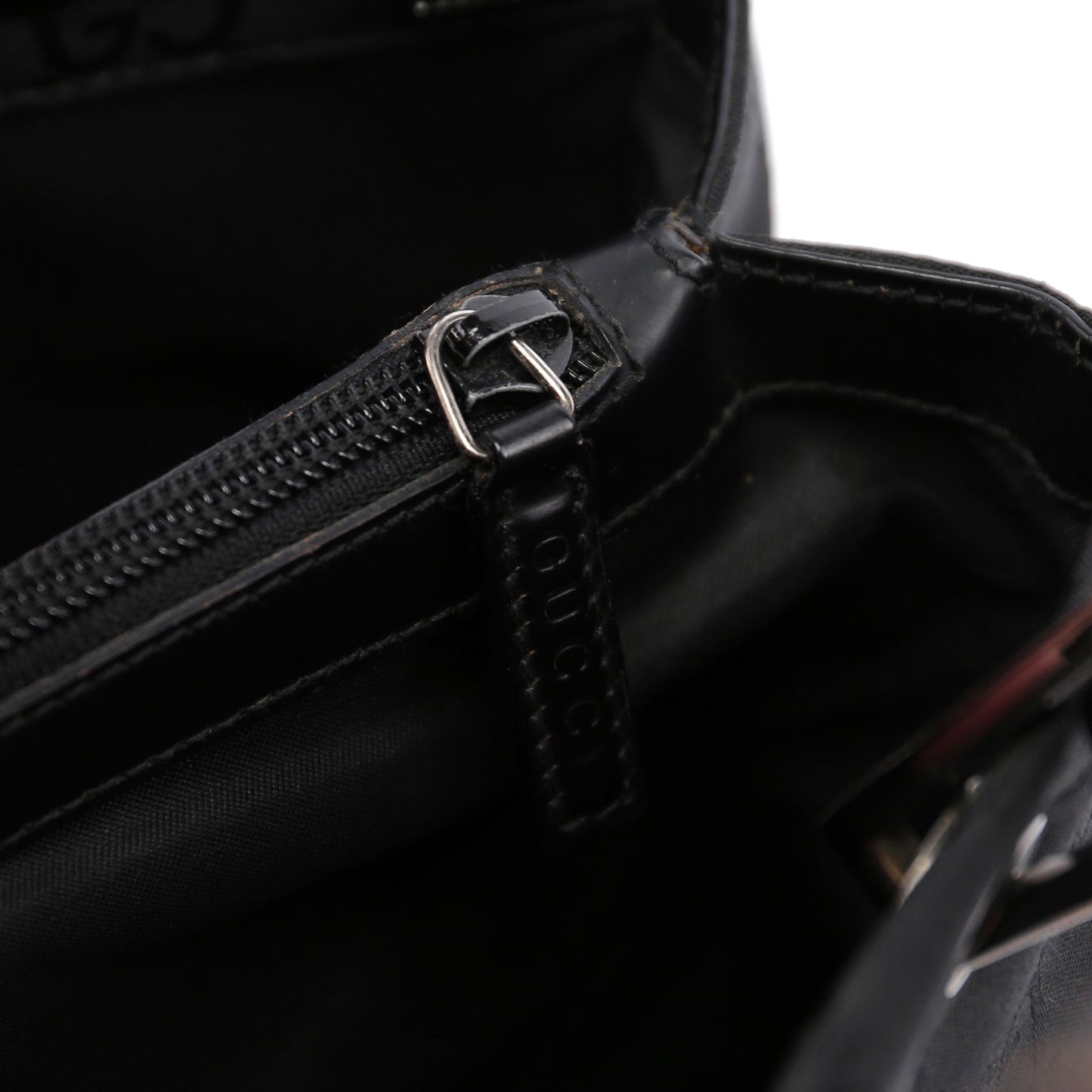 Black GG Bamboo 2-Way Tote