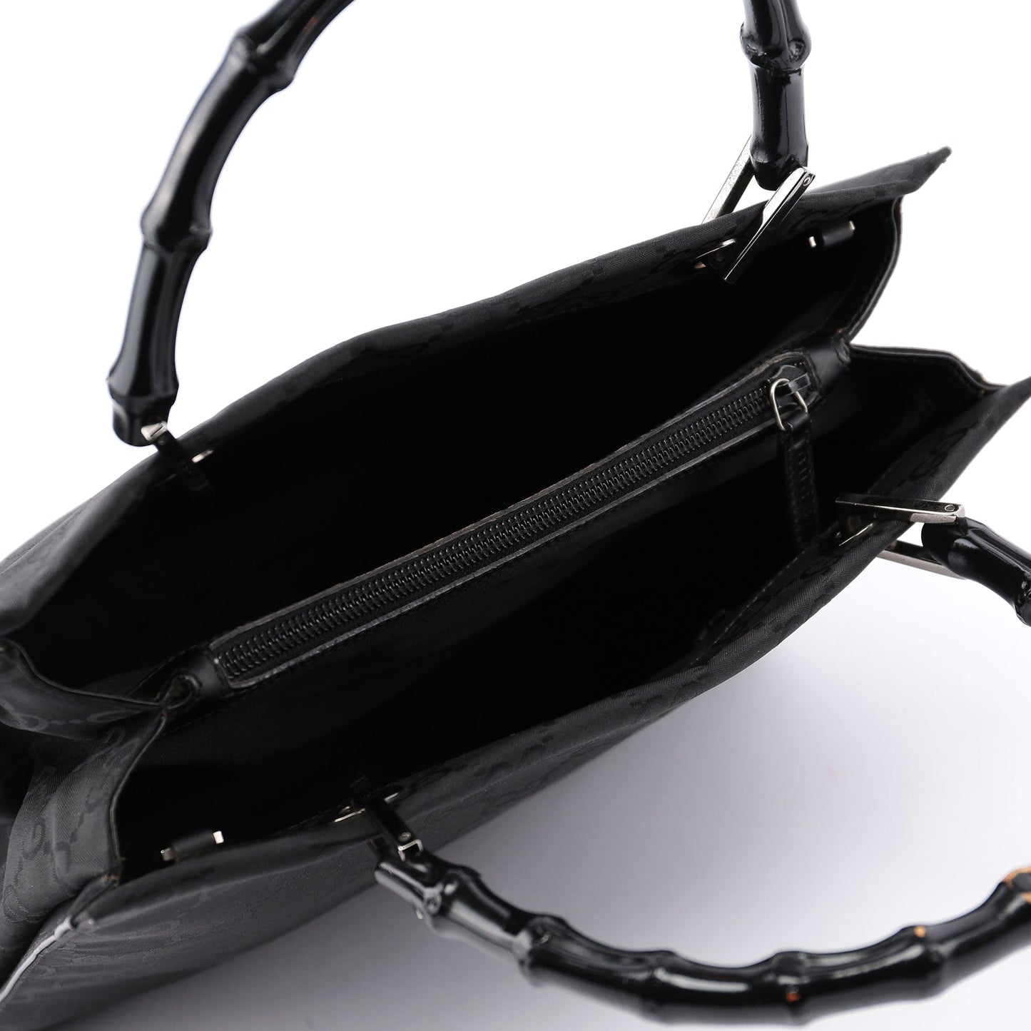 Black GG Bamboo 2-Way Tote
