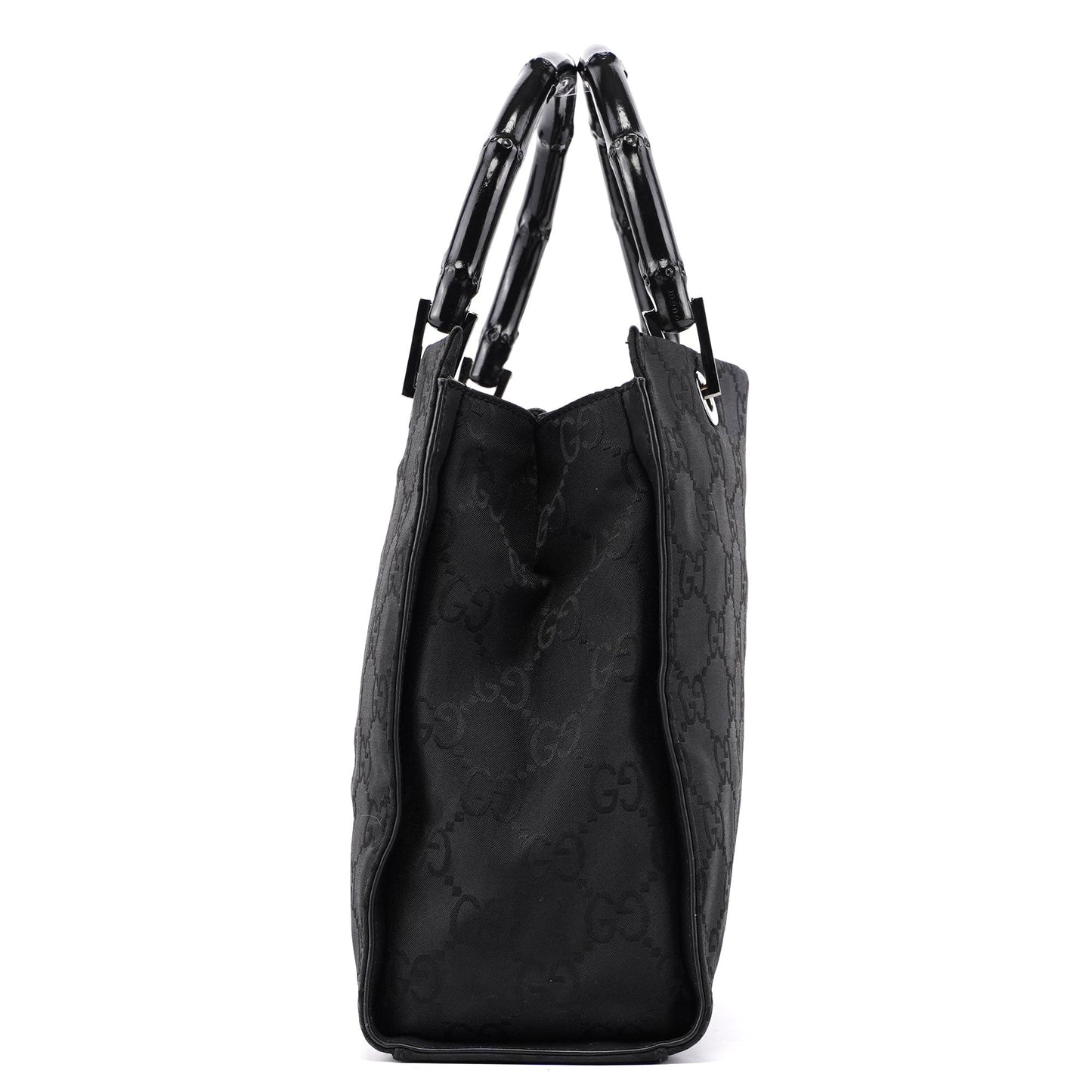 Black GG Bamboo 2-Way Tote