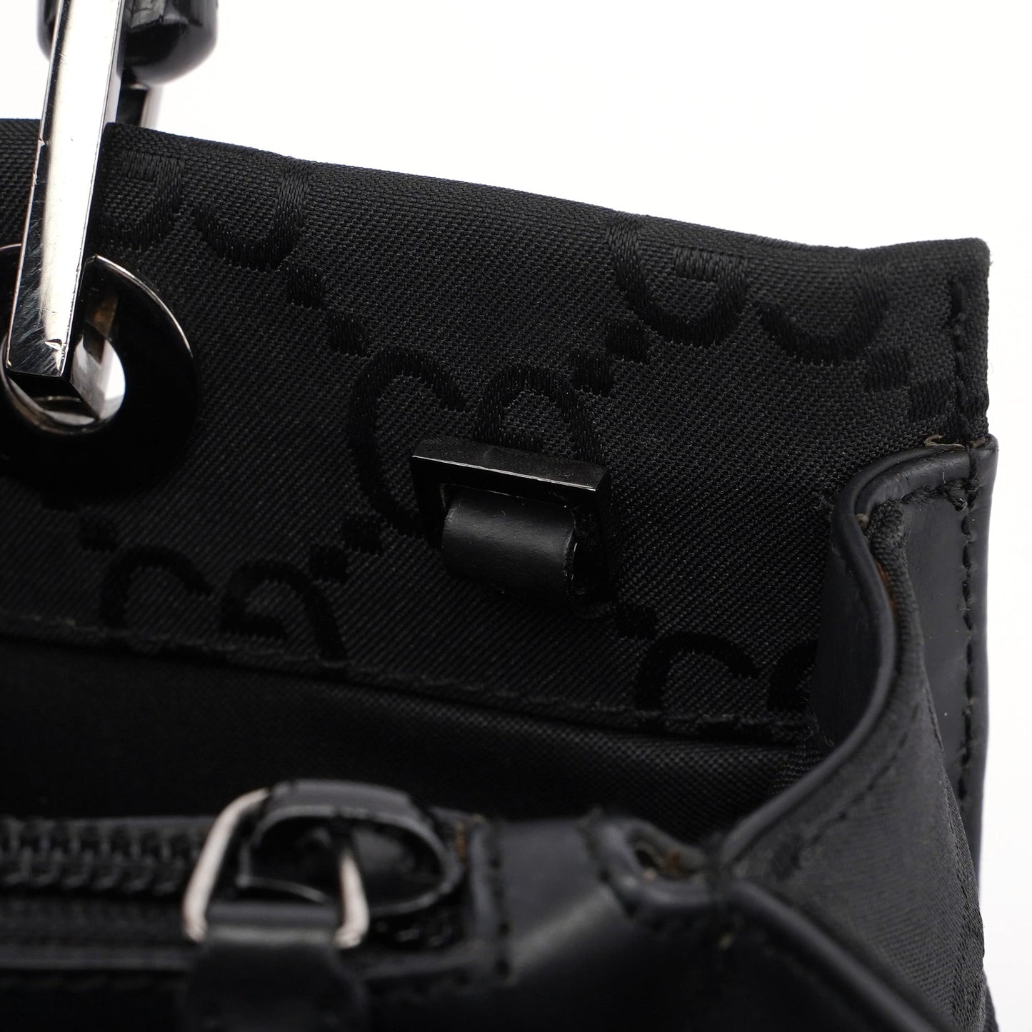 Black GG Bamboo 2-Way Tote