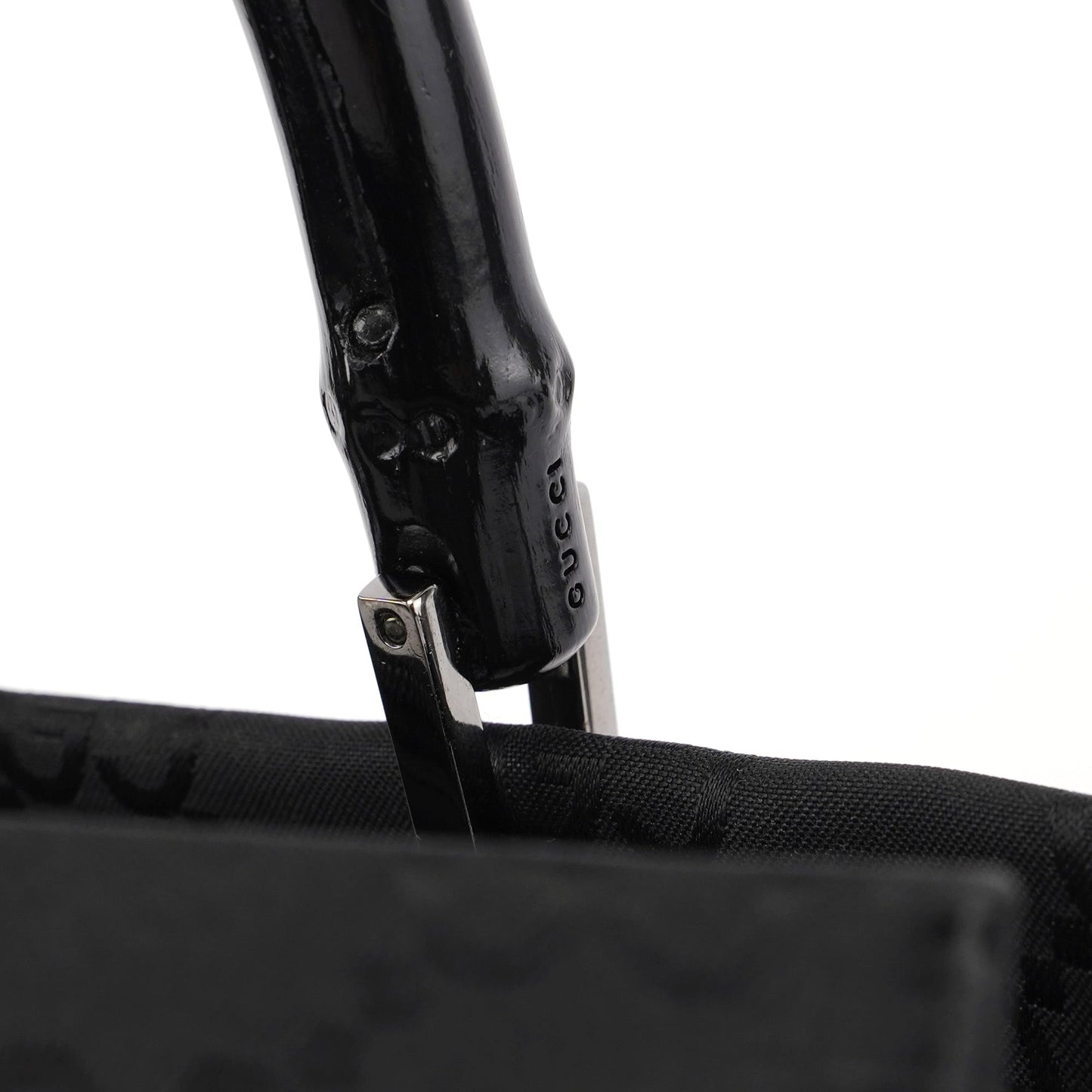 Black GG Bamboo 2-Way Tote