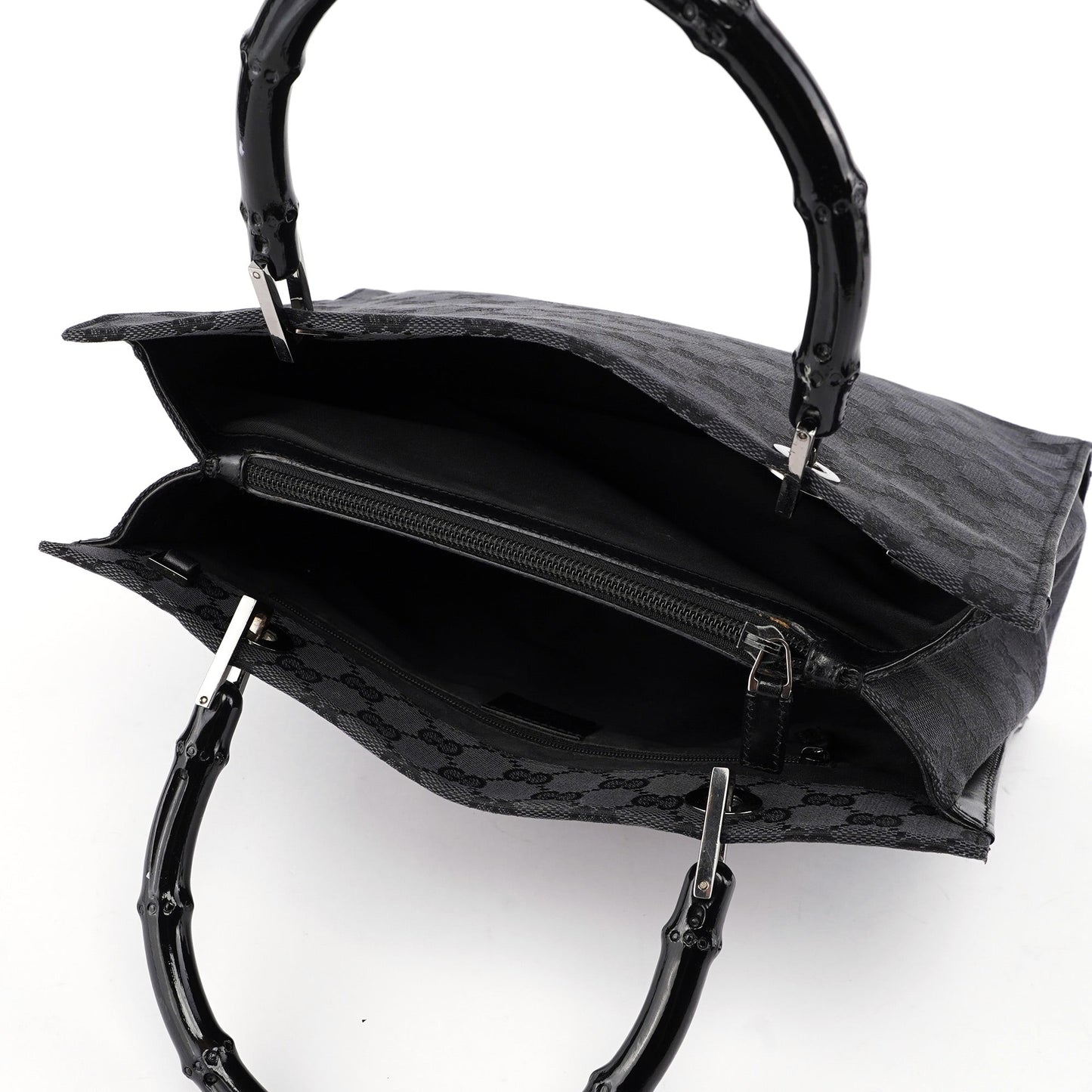 Black GG Bamboo 2-Way Tote Bag