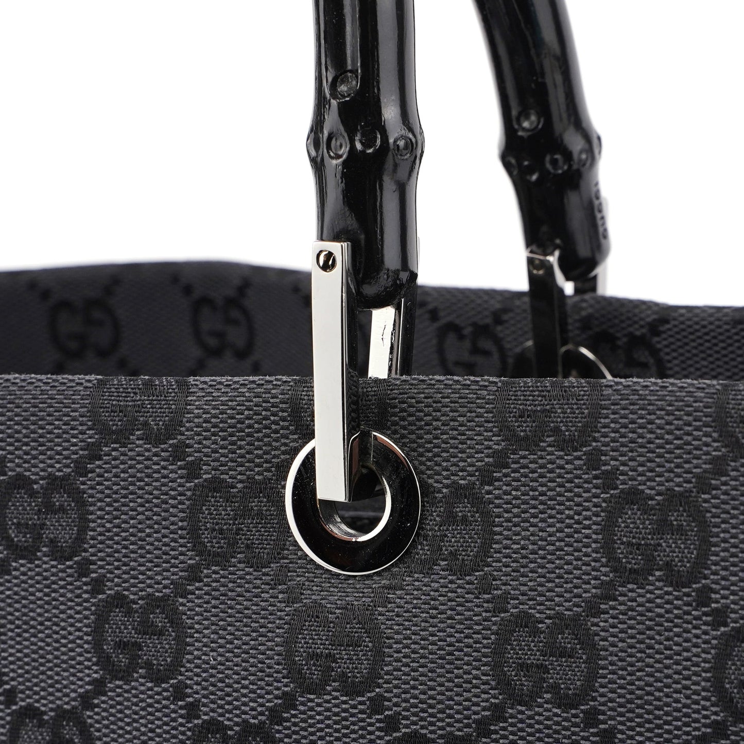 Black GG Bamboo 2-Way Tote Bag