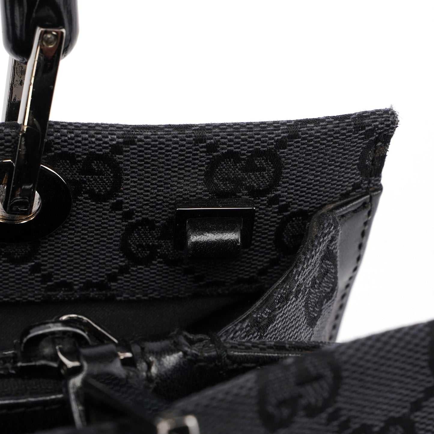 Black GG Bamboo 2-Way Tote Bag