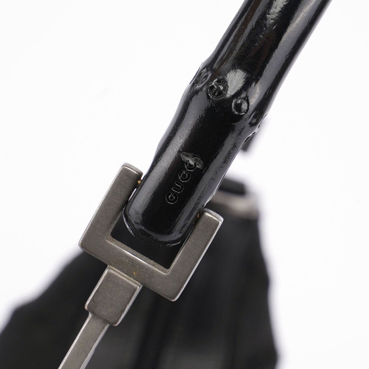 Black GG Bamboo Hobo Shoulder Bag