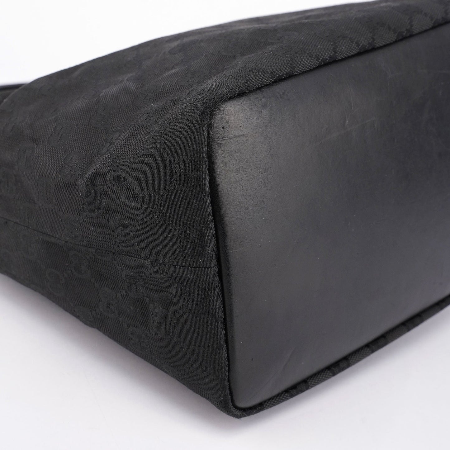 Black GG Bamboo Hobo Shoulder Bag