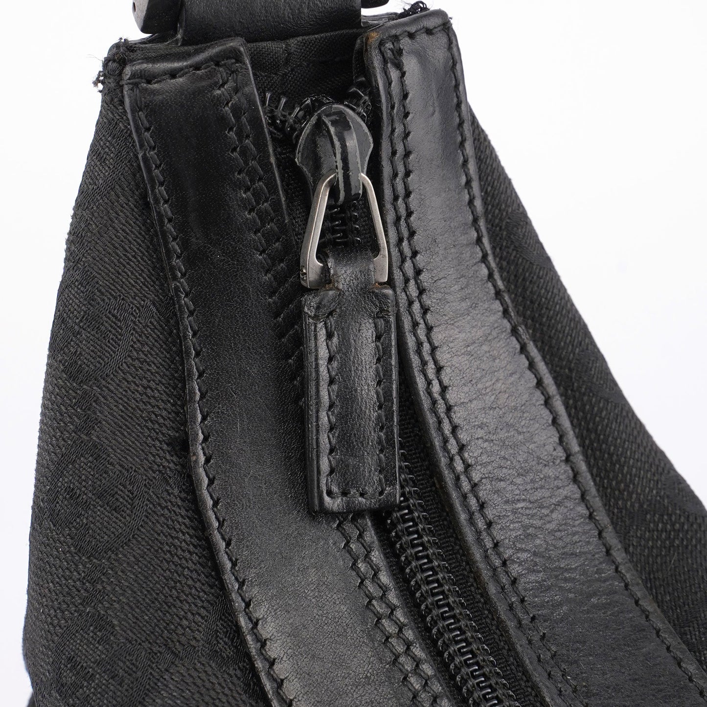 Black GG Bamboo Hobo Shoulder Bag