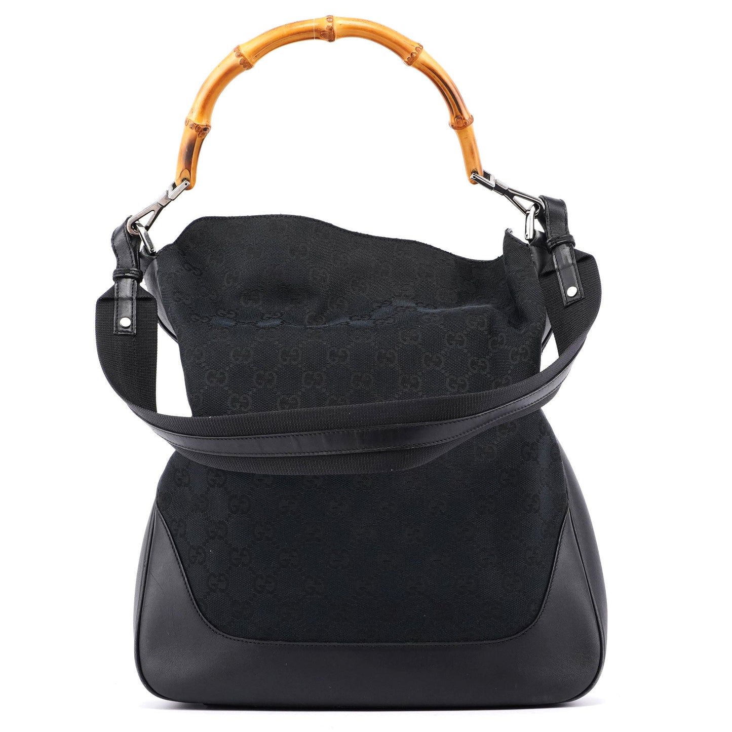 Black GG Bamboo Shoulder Bag 2-Way