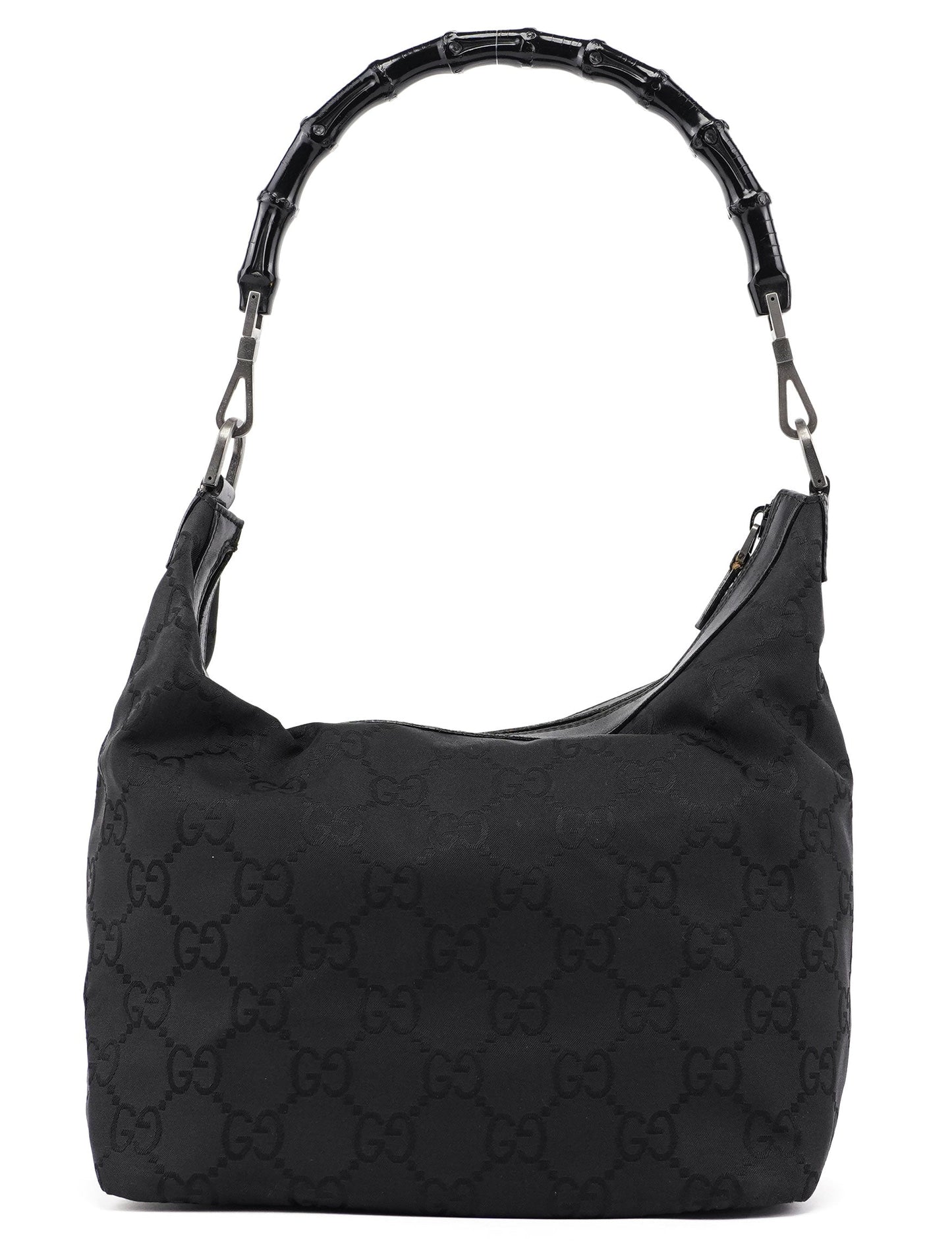 Black GG Bamboo Shoulder Bag