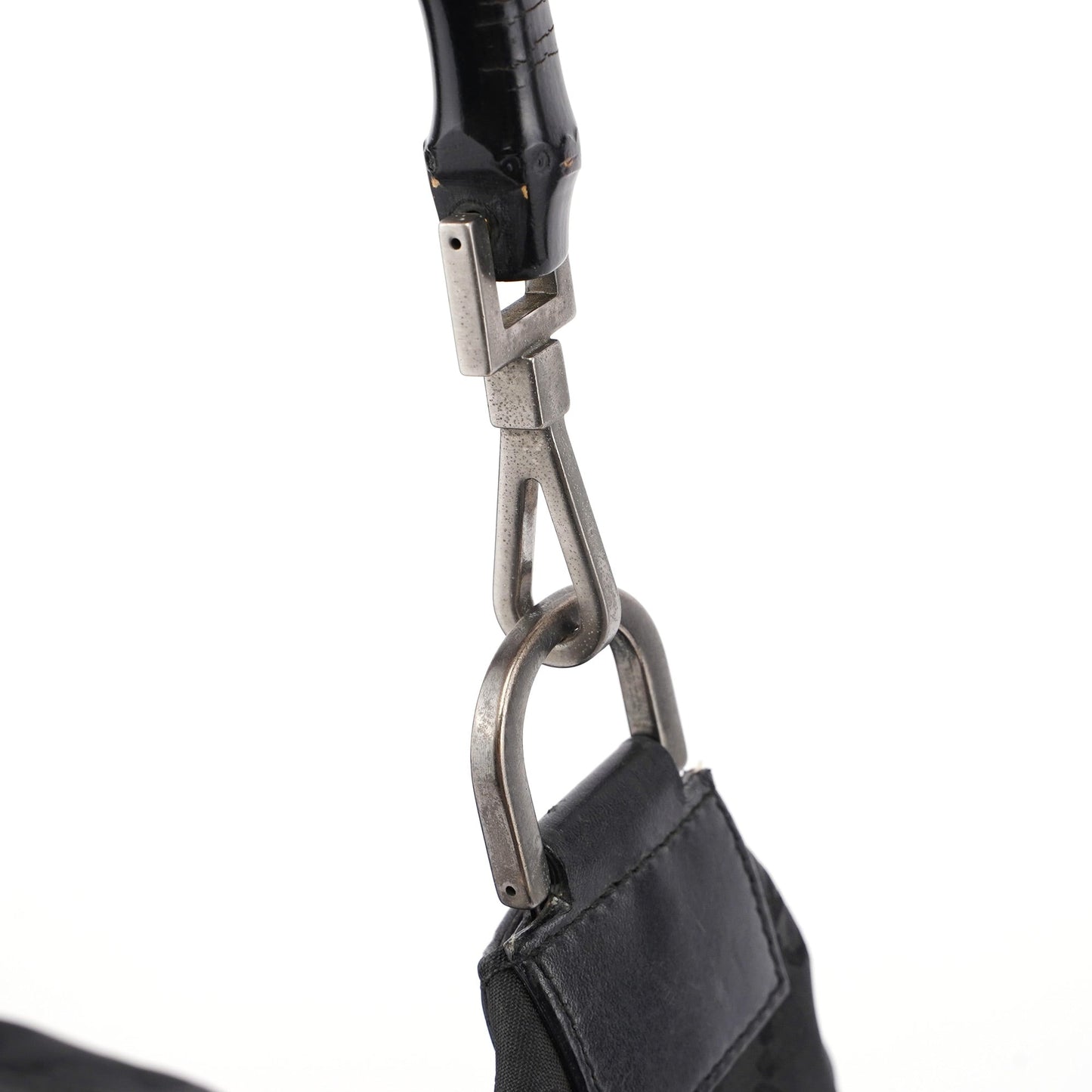 Black GG Bamboo Shoulder Bag