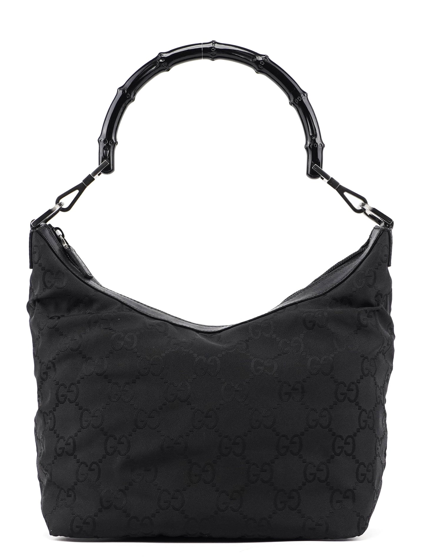 Black GG Bamboo Shoulder Bag