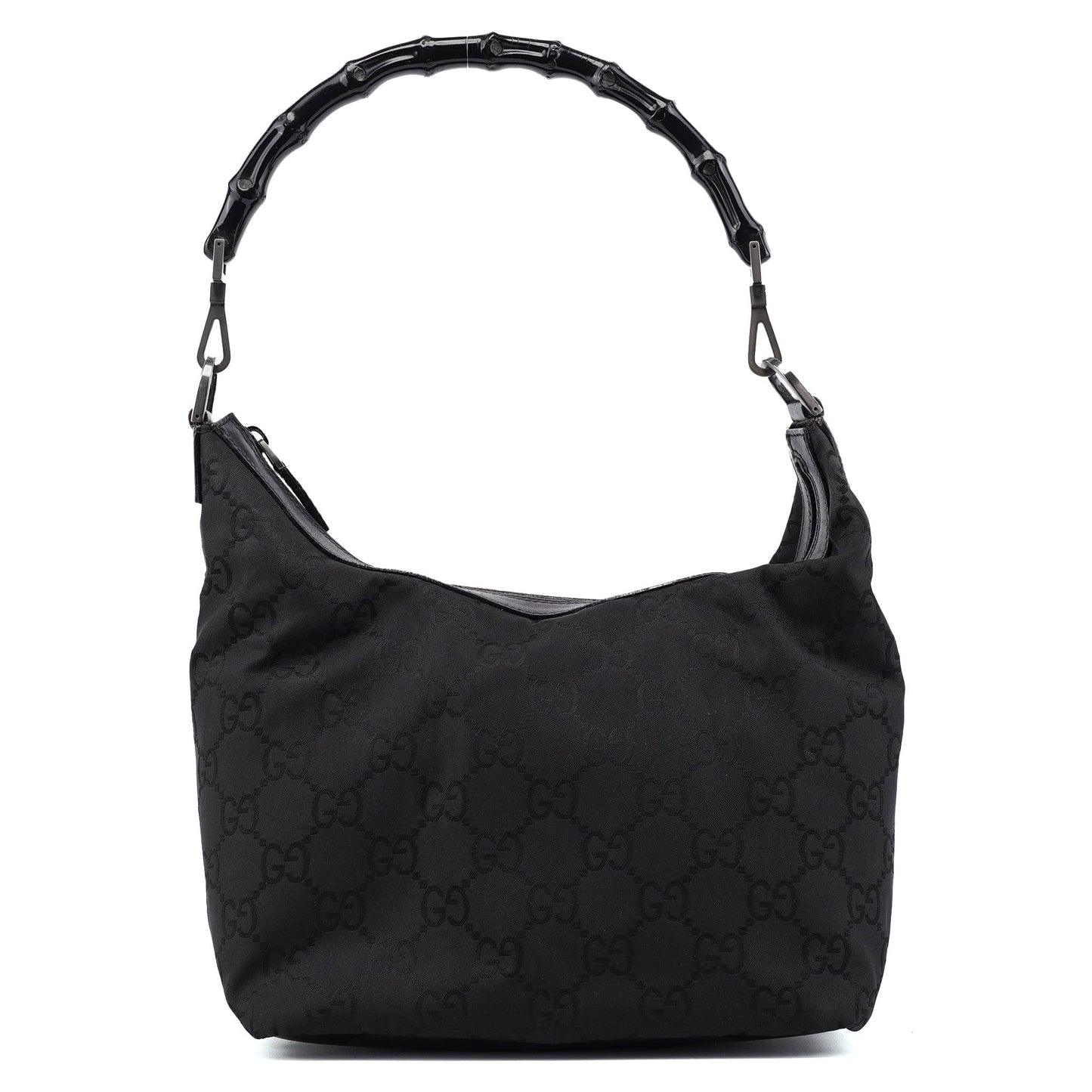 Black GG Bamboo Shoulder Bag