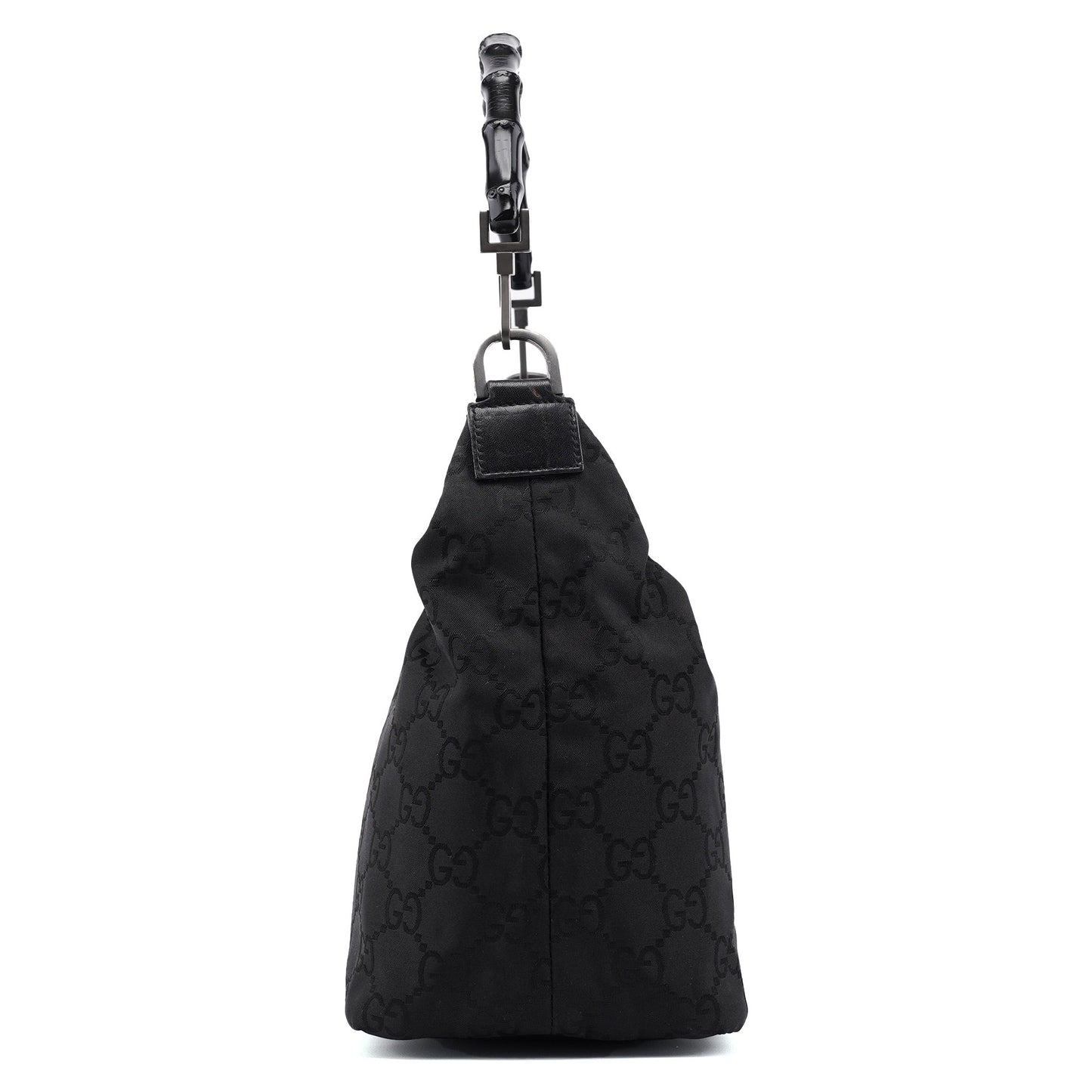 Black GG Bamboo Shoulder Bag