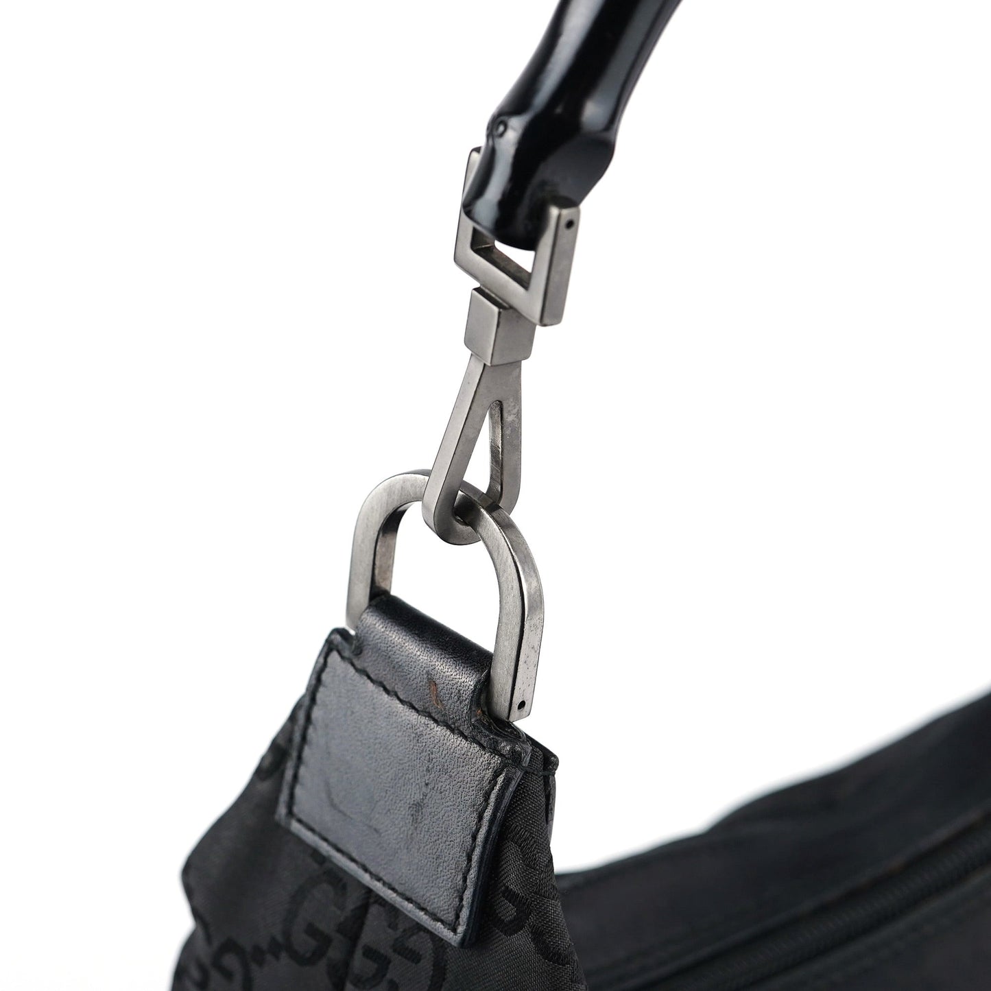 Black GG Bamboo Shoulder Bag